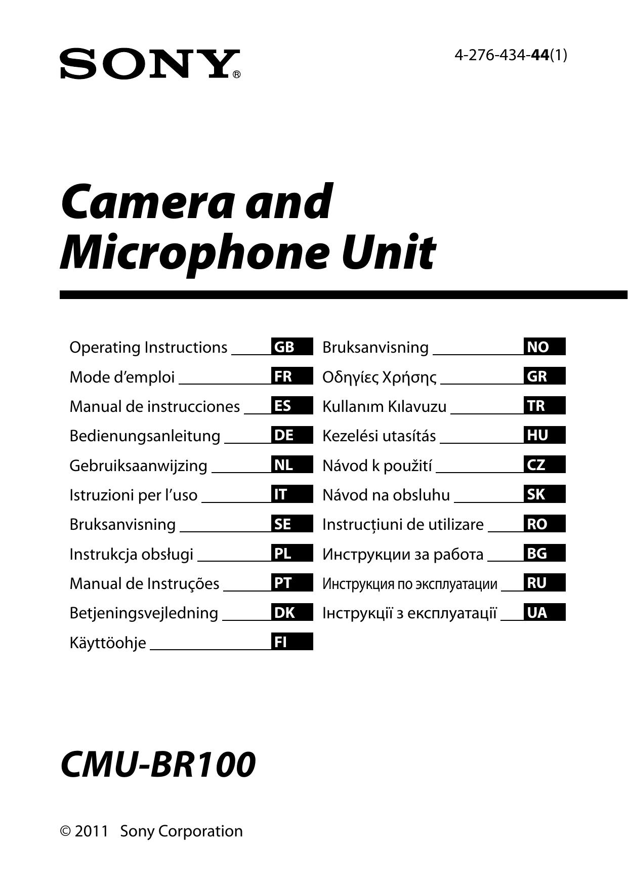 Sony CMU-BR100 Microphone User Manual