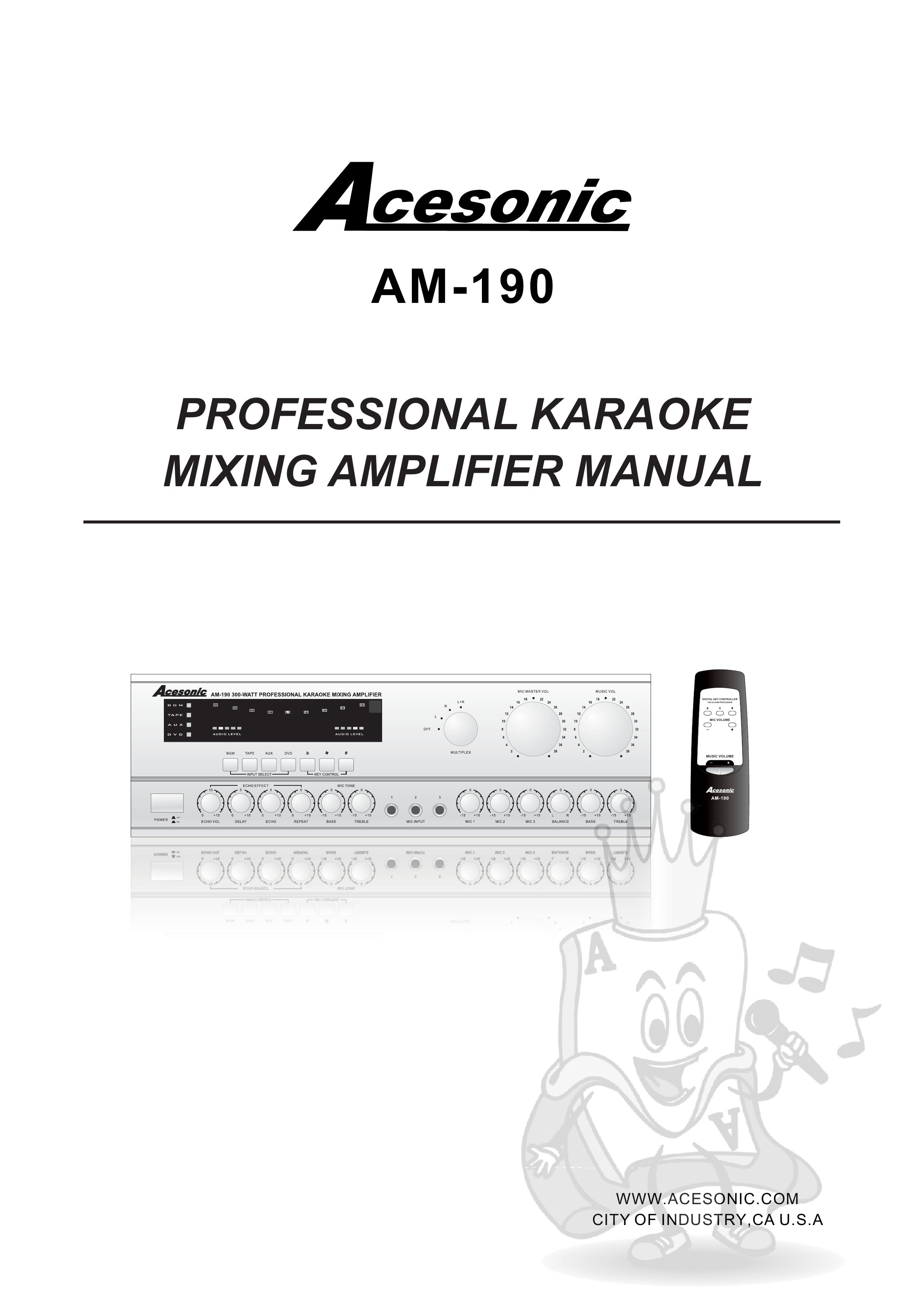 Acesonic AM-190 Music Mixer User Manual