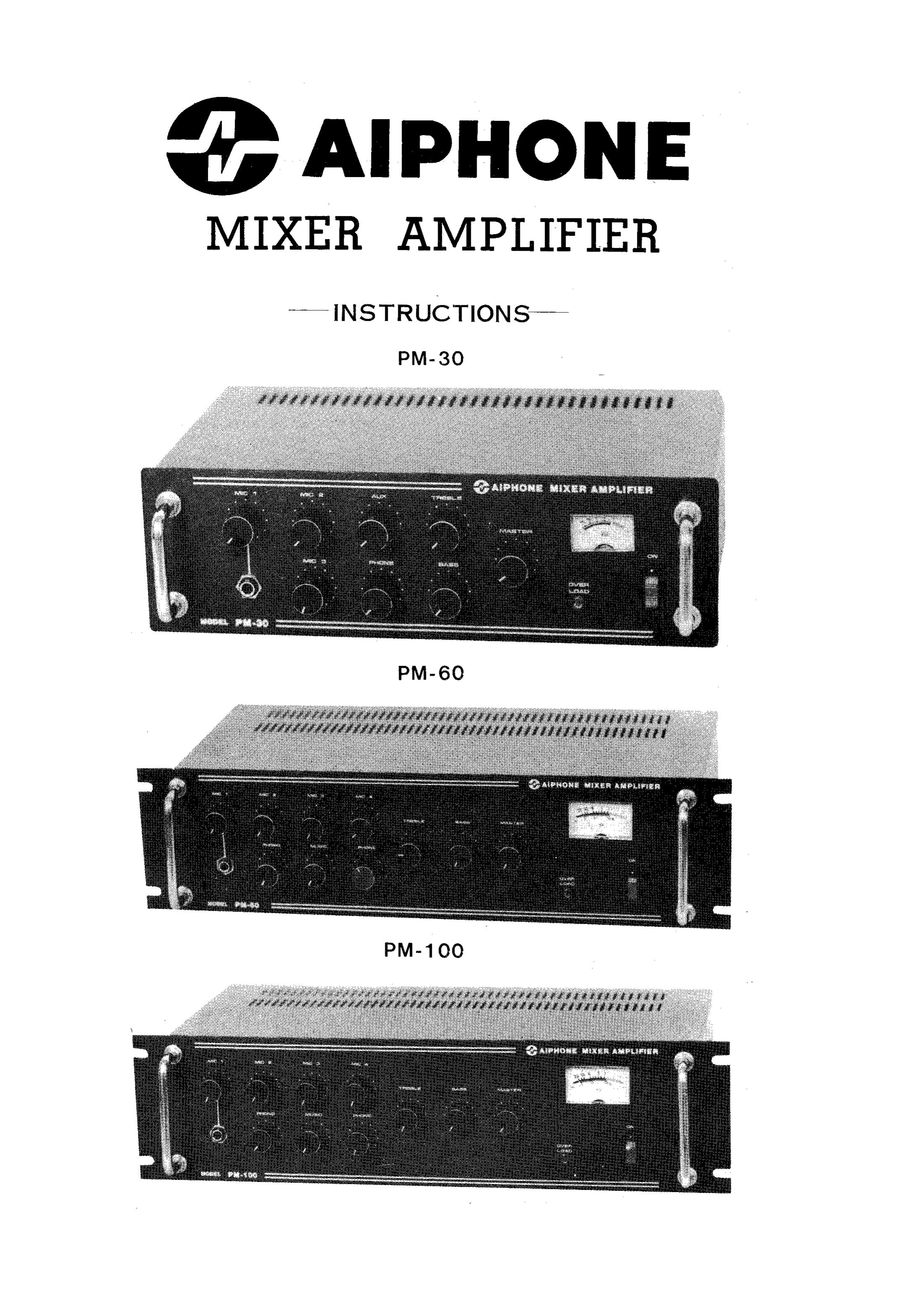 Aiphone PM-100 Music Mixer User Manual