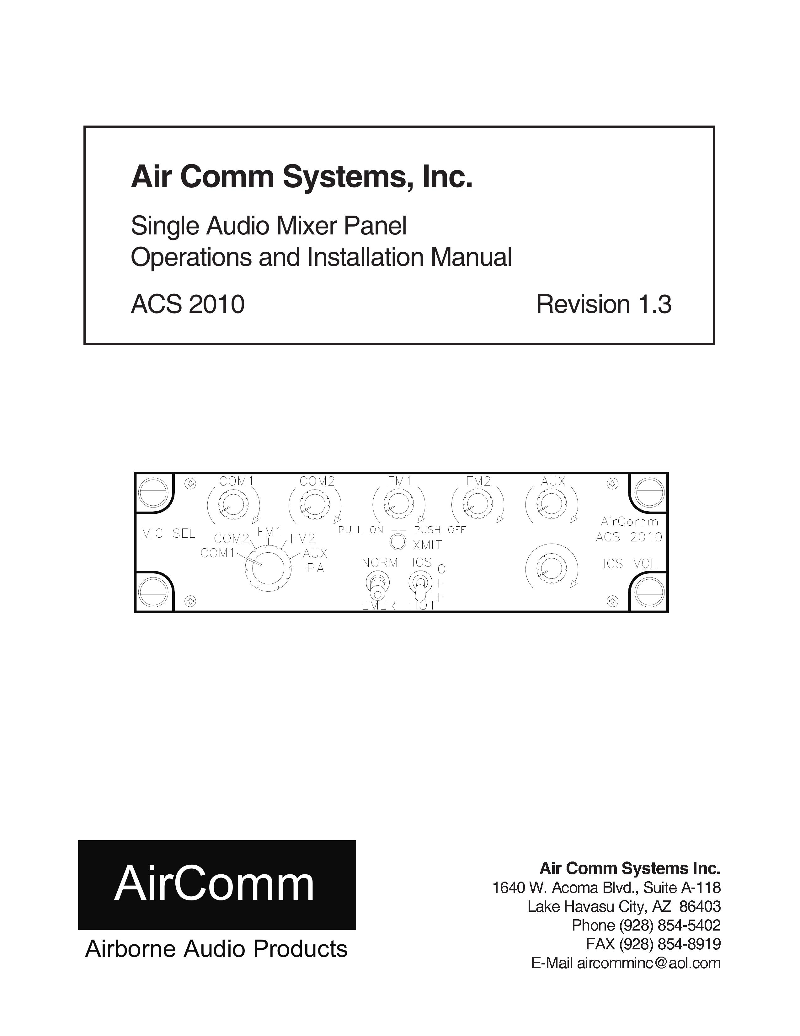 Air Comm Systems ACS 2010 Music Mixer User Manual