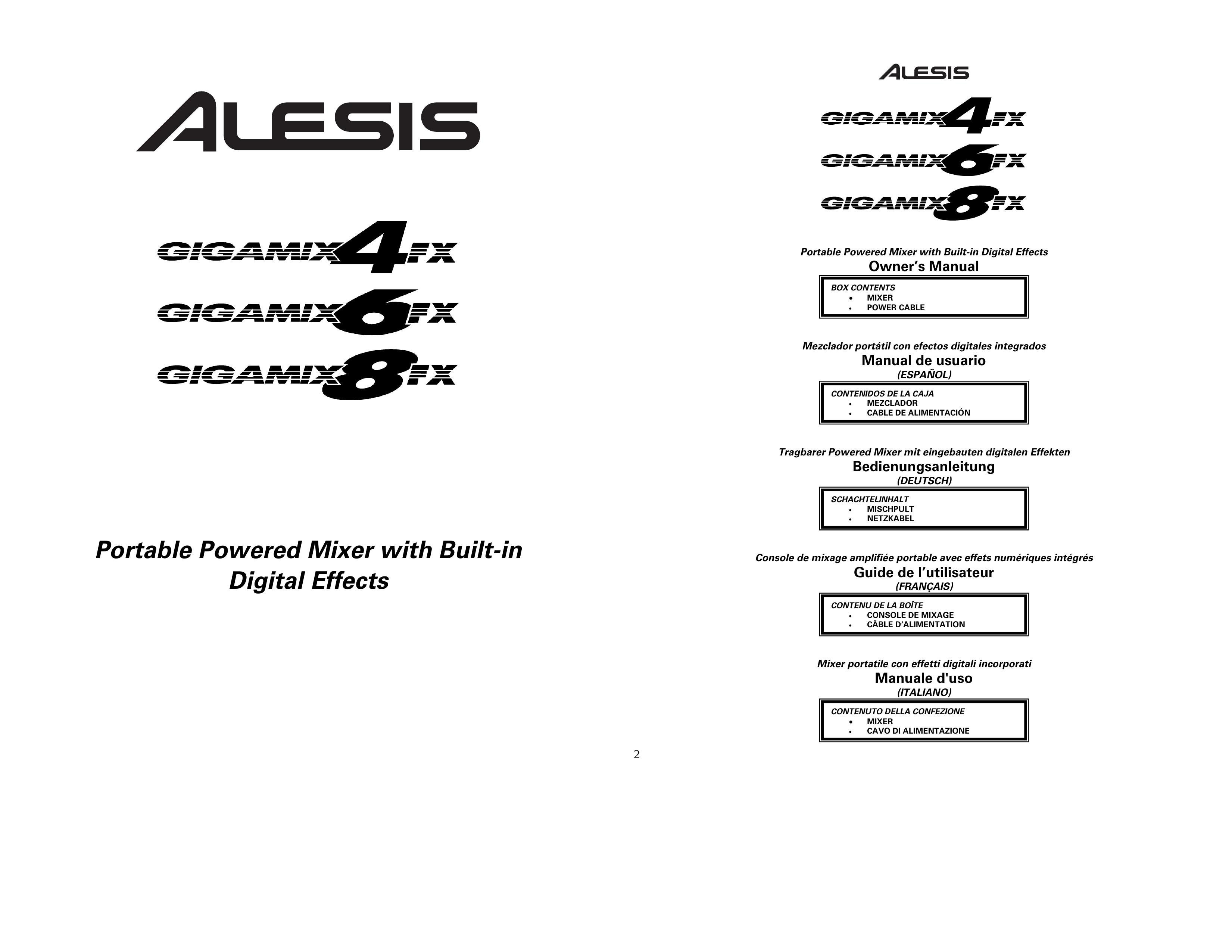 Alesis 8FX Music Mixer User Manual