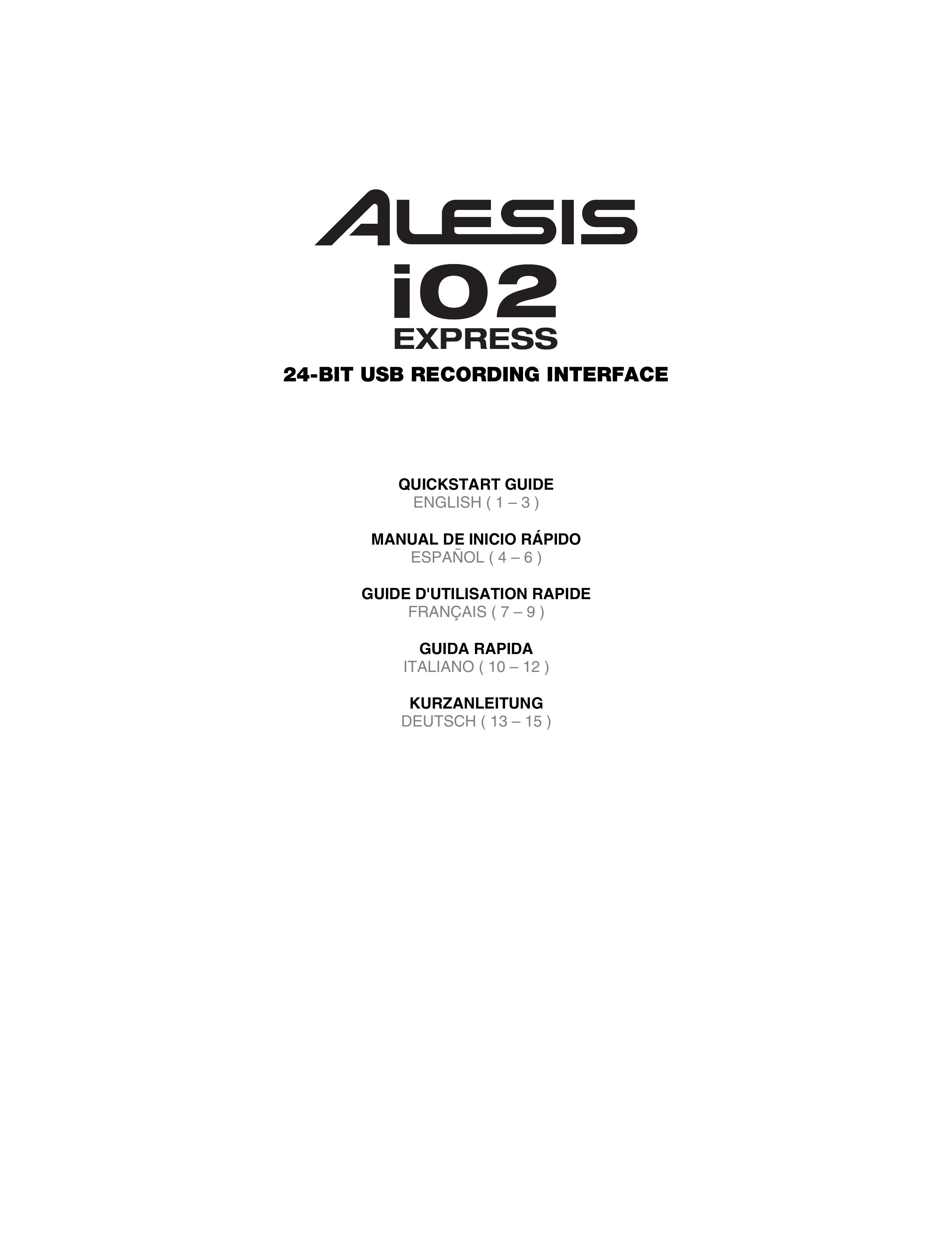 Alesis i02 Music Mixer User Manual