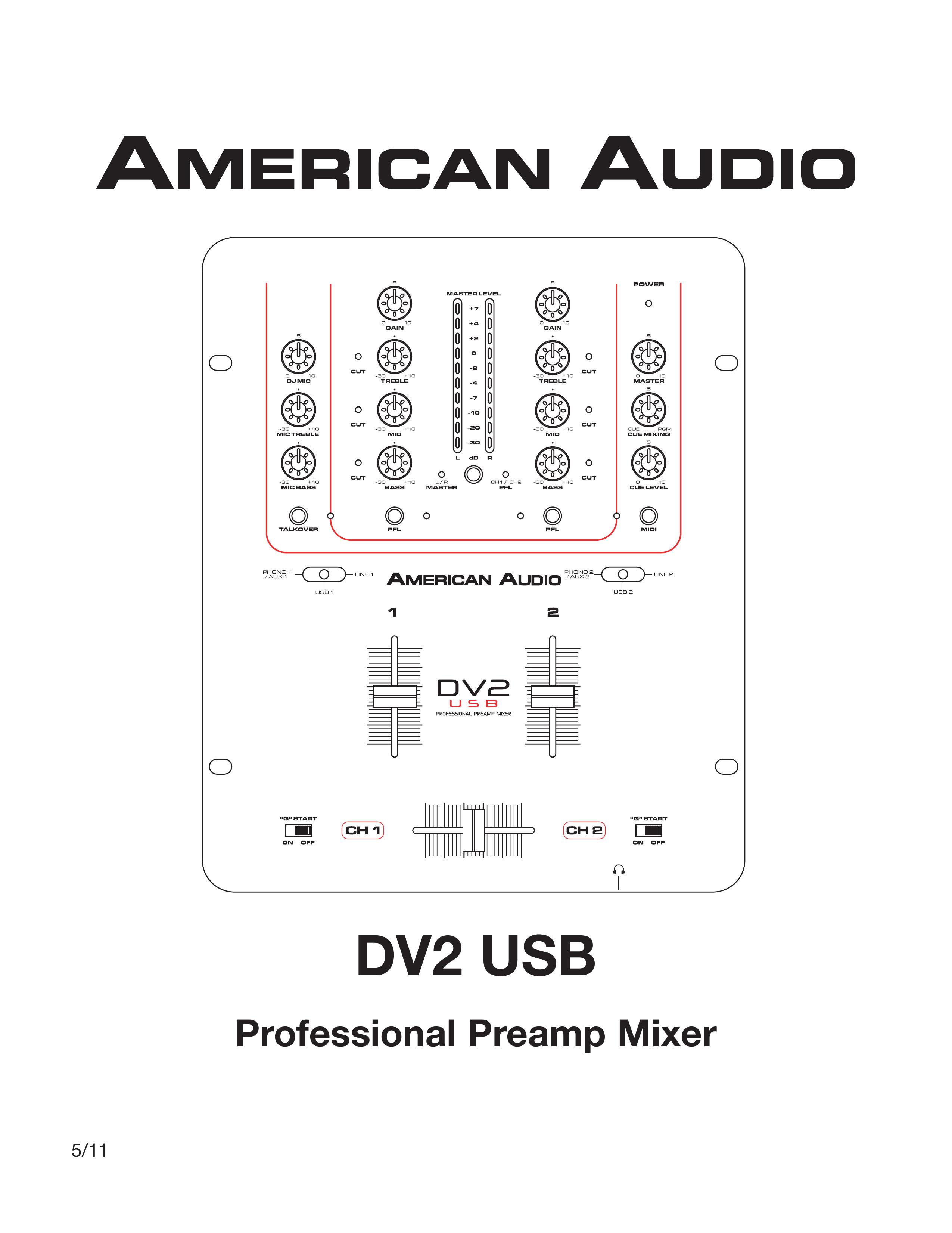 American Audio DV2 USB Music Mixer User Manual