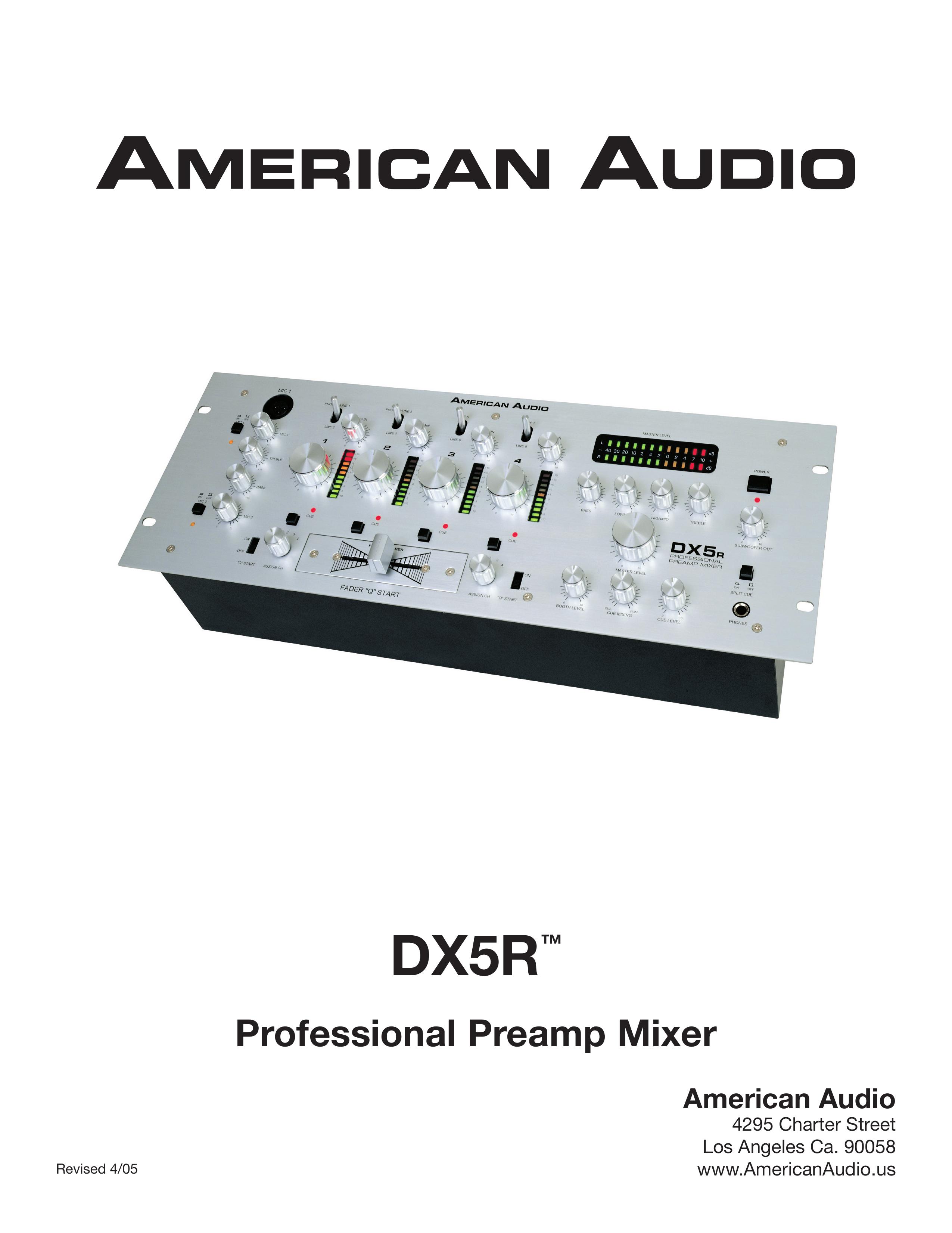 American Audio DX5R Music Mixer User Manual