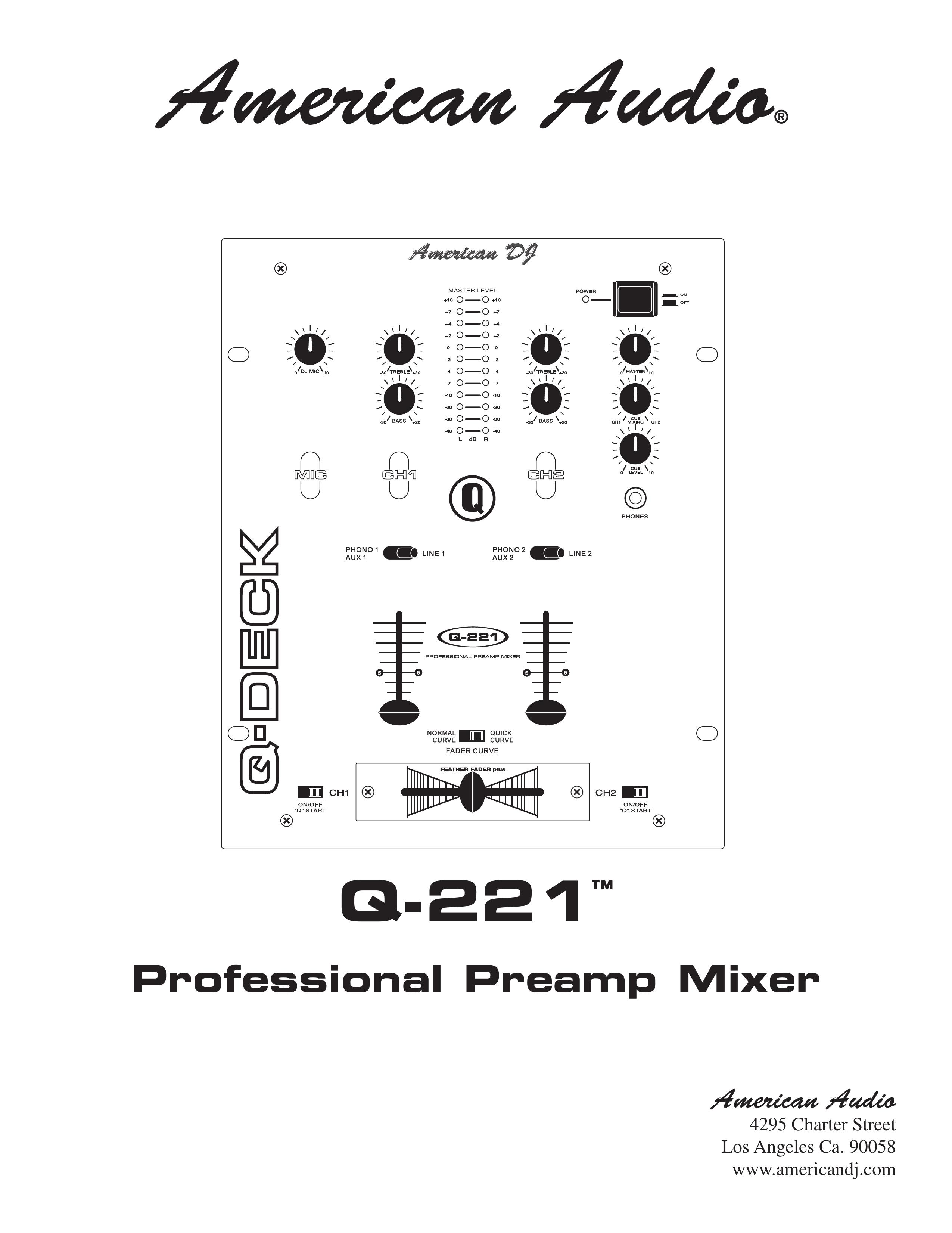 American Audio Q-221 Music Mixer User Manual