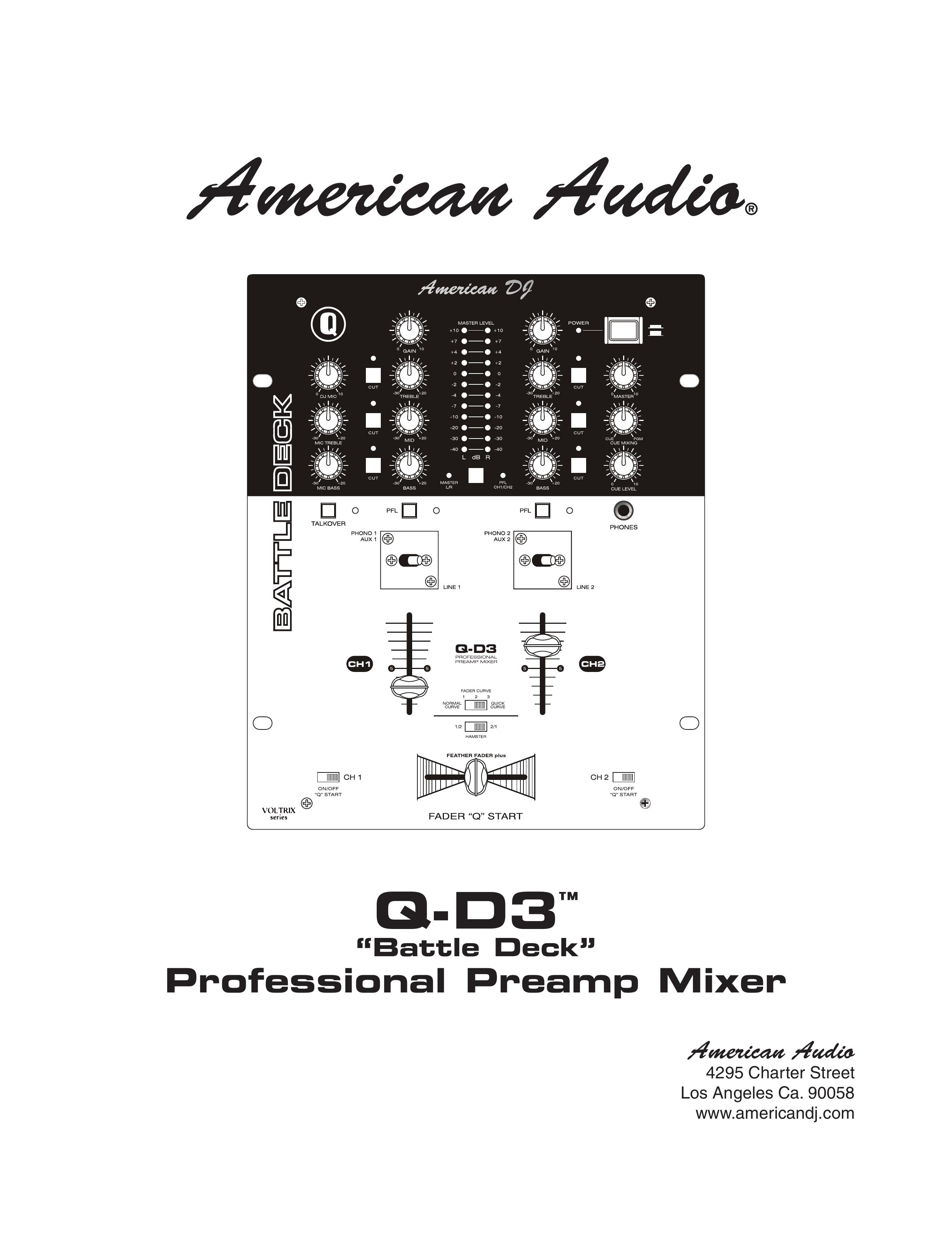American Audio Q-D3 Music Mixer User Manual
