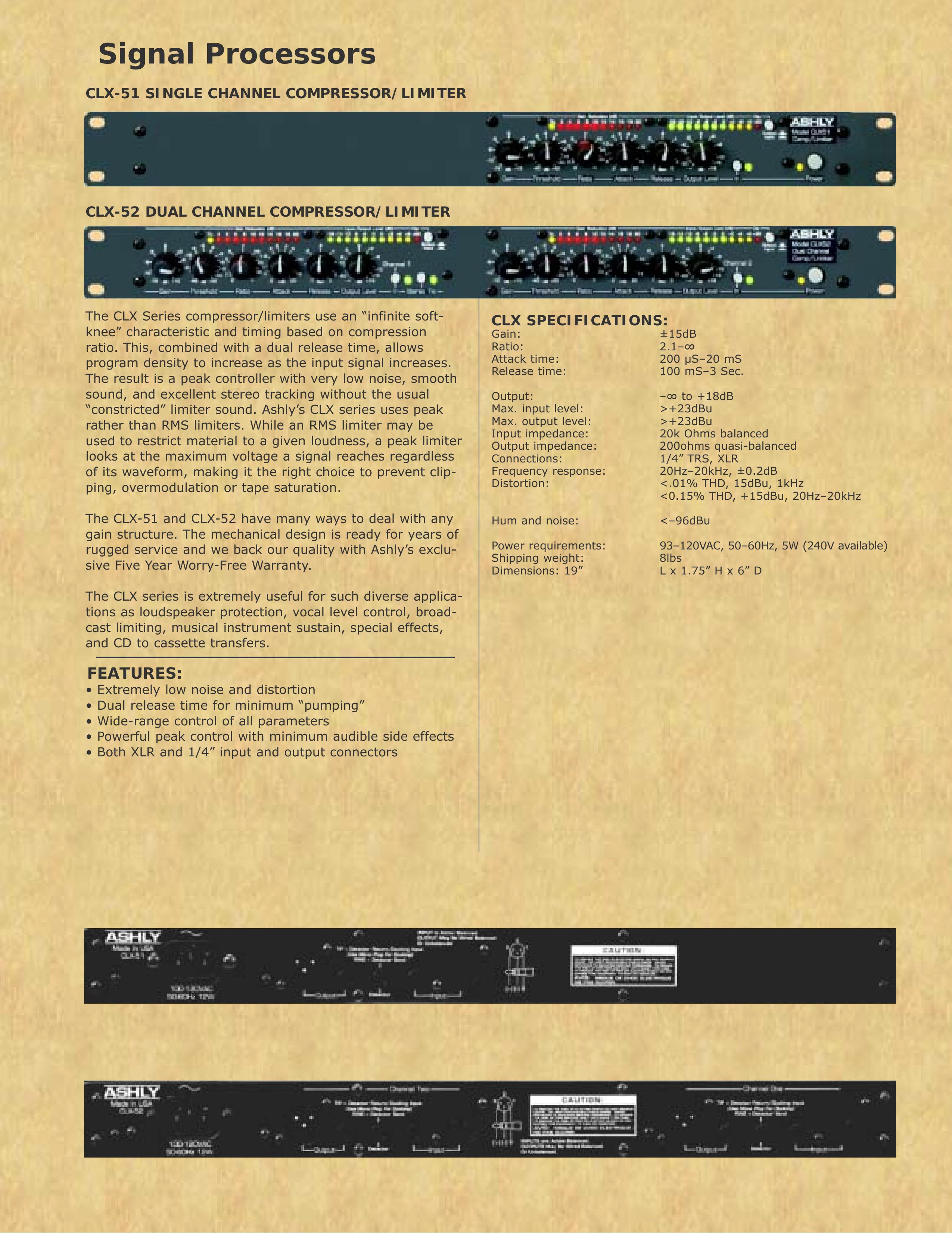 Ashly CLX-51 Music Mixer User Manual