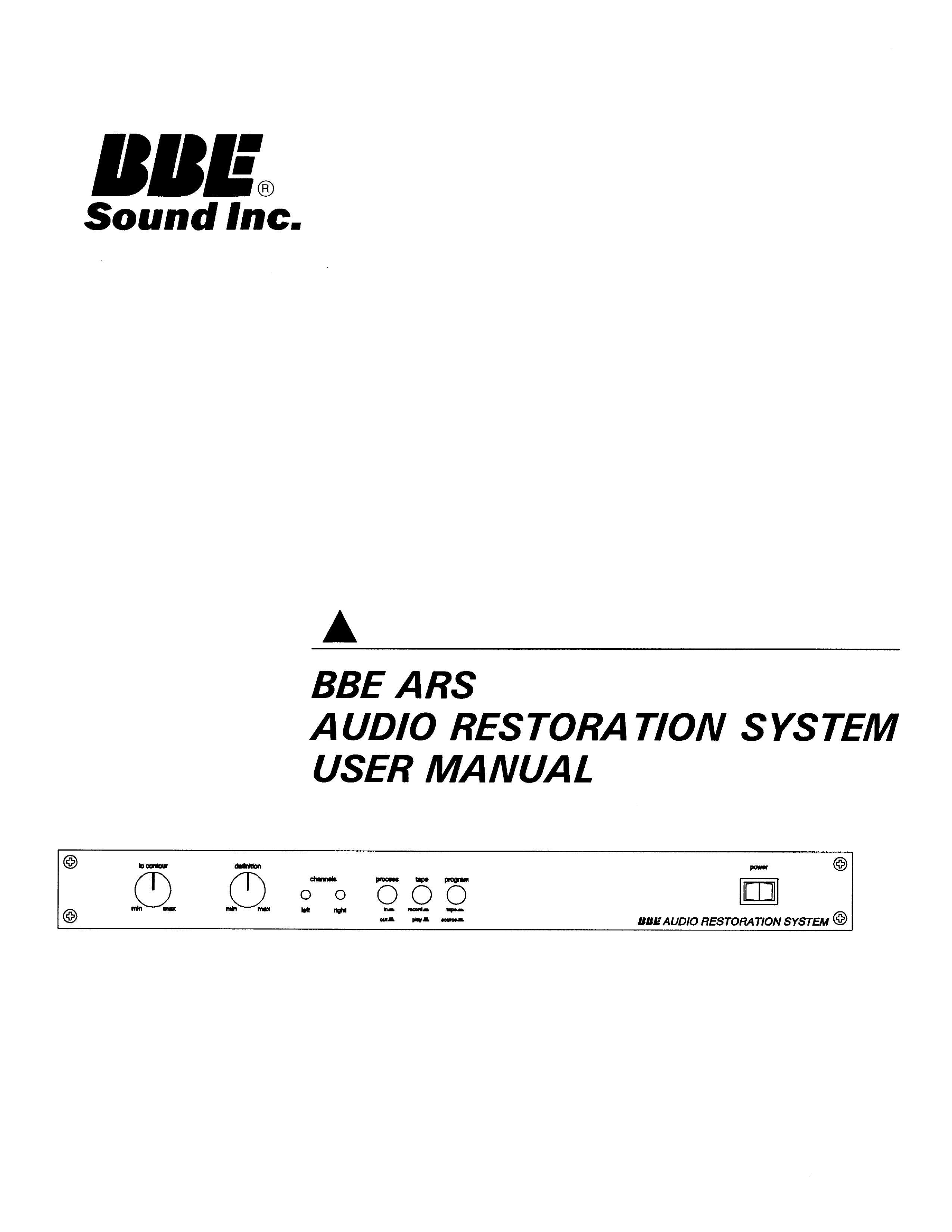 BBE BBE ARS Music Mixer User Manual