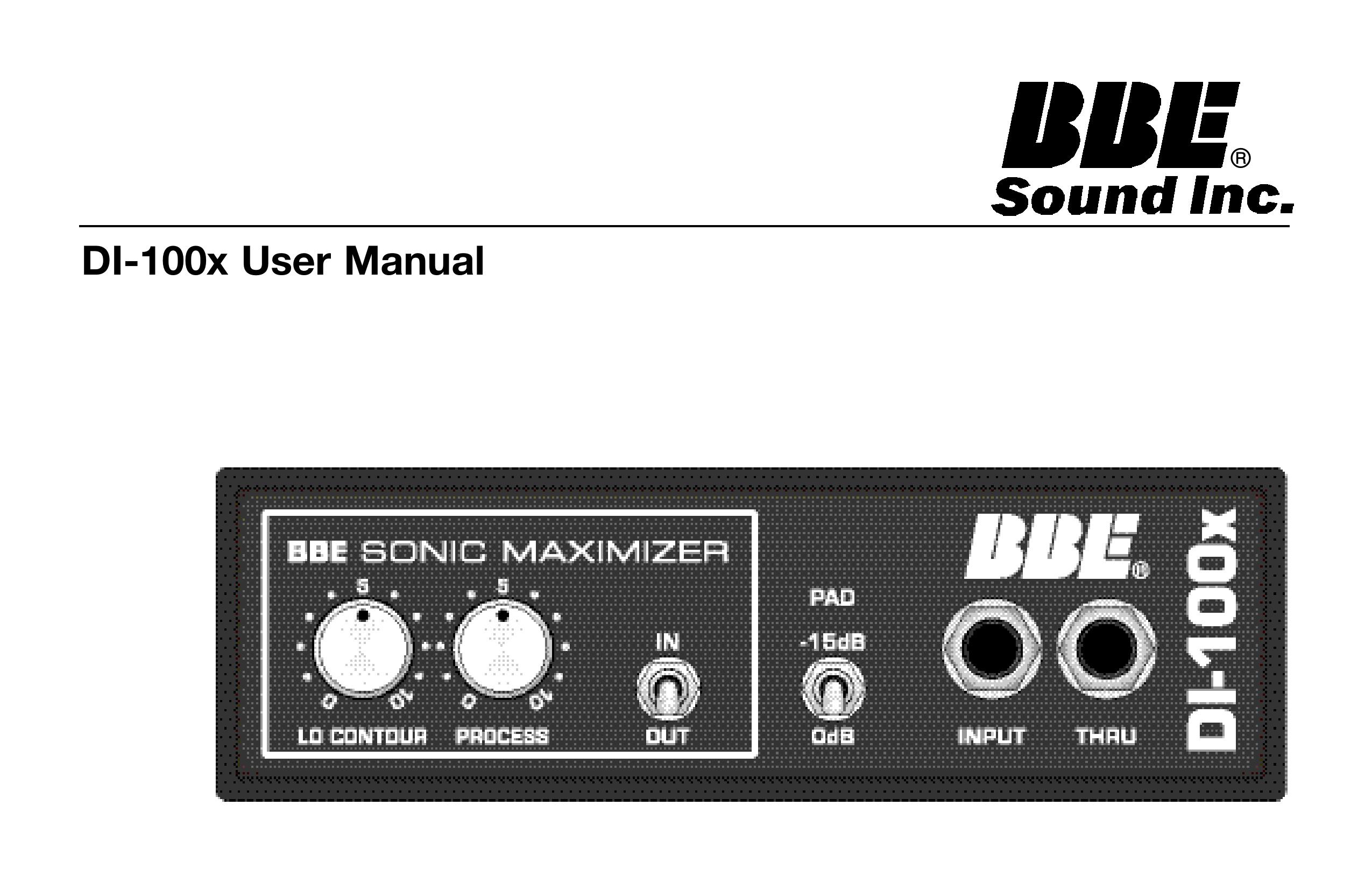 BBE DI-100X Music Mixer User Manual
