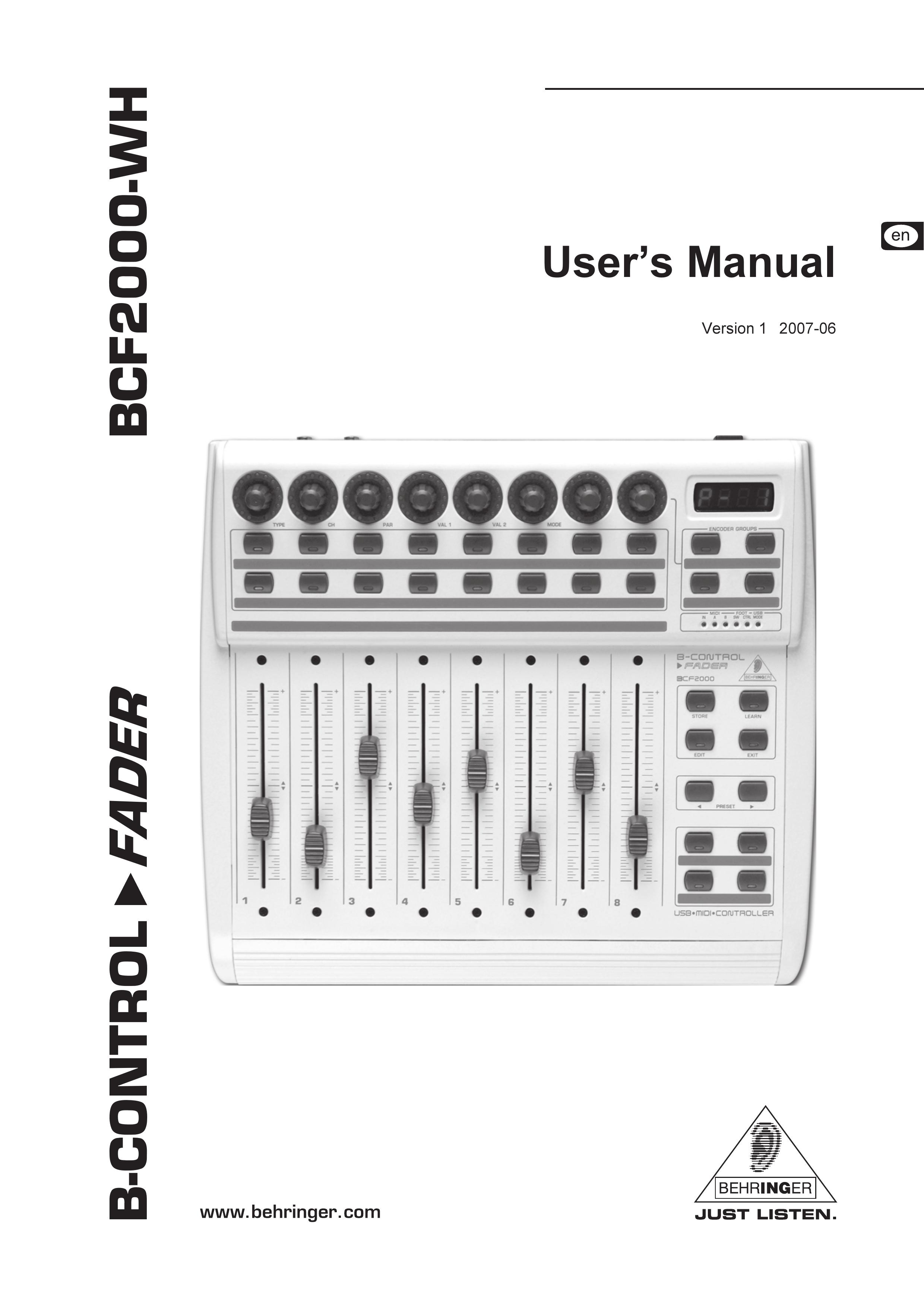 Behringer BCF2000-WH Music Mixer User Manual