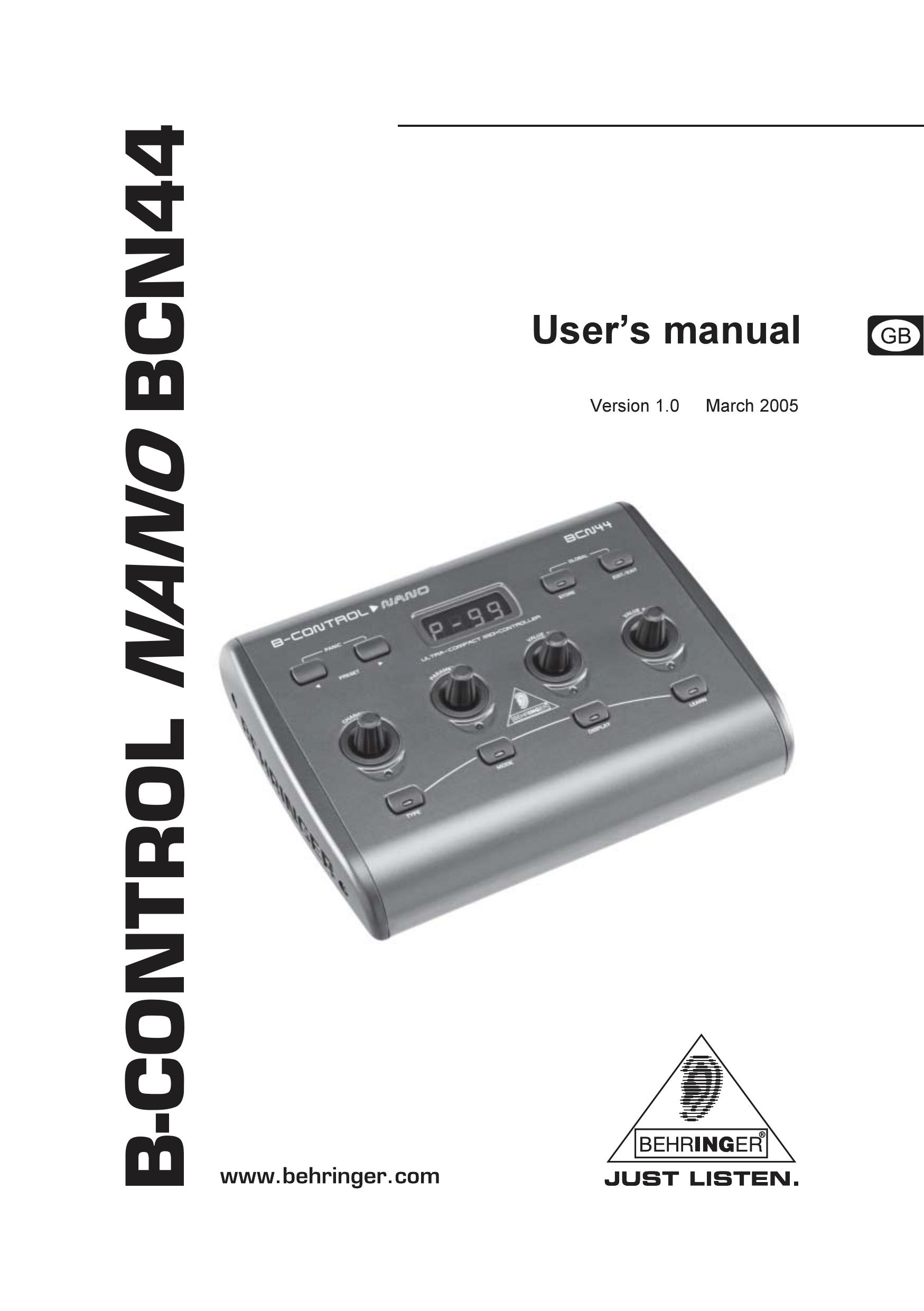 Behringer BCN44 Music Mixer User Manual
