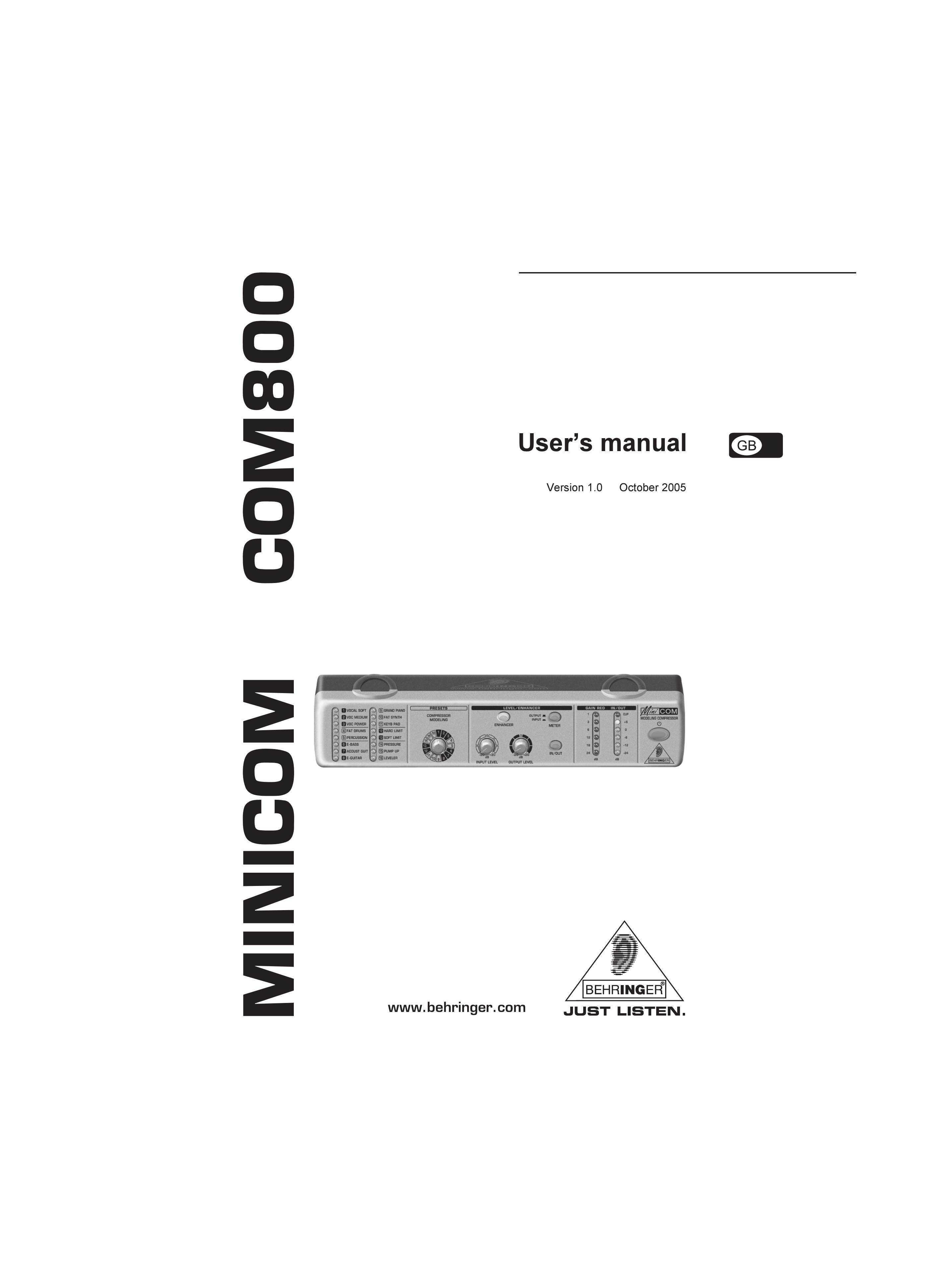 Behringer COM800 Music Mixer User Manual