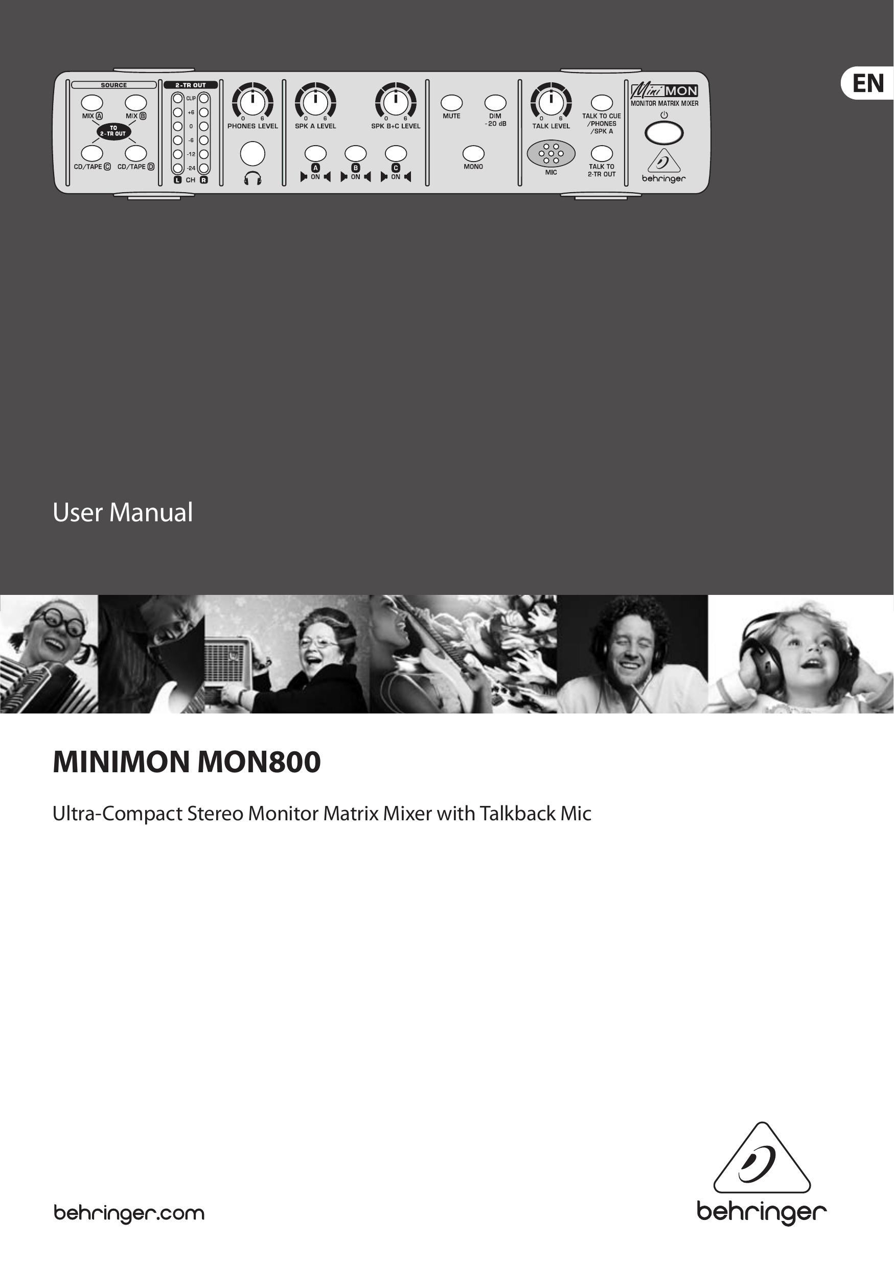 Behringer MON800 Music Mixer User Manual