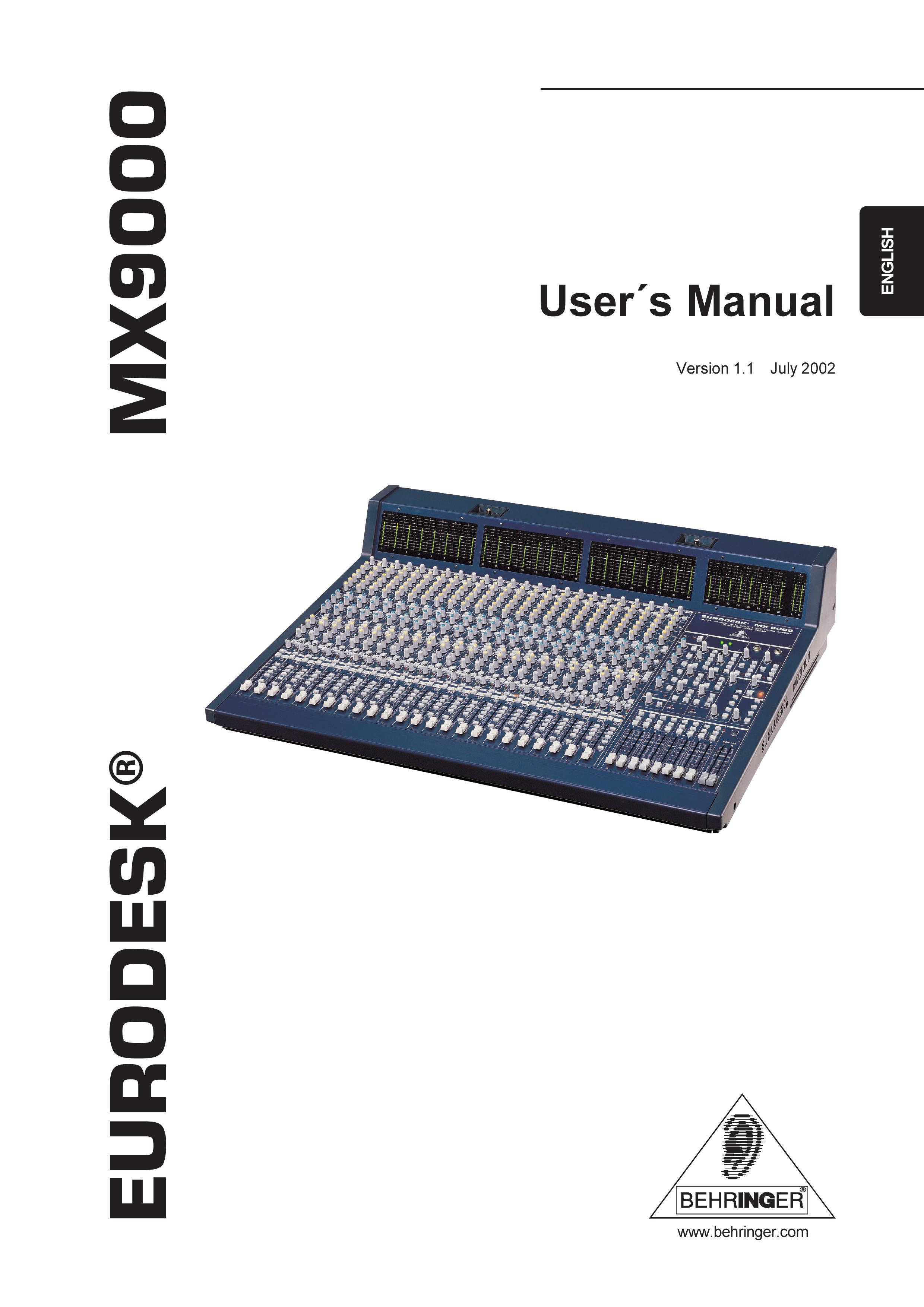 Behringer MX9000 Music Mixer User Manual