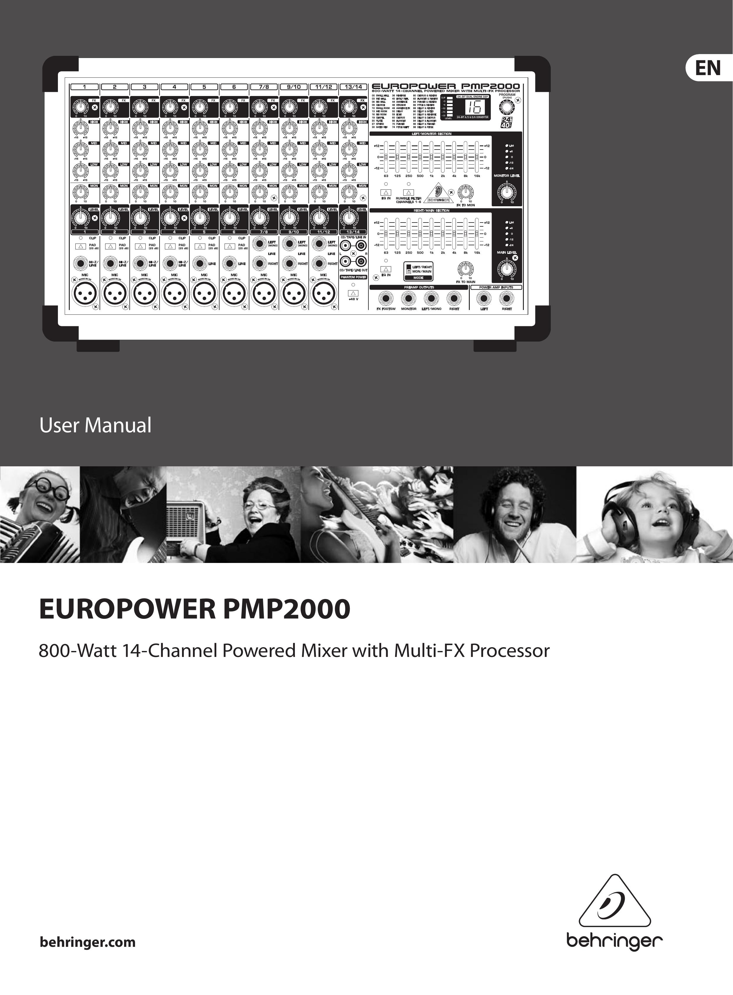 Behringer PMP2000 Music Mixer User Manual