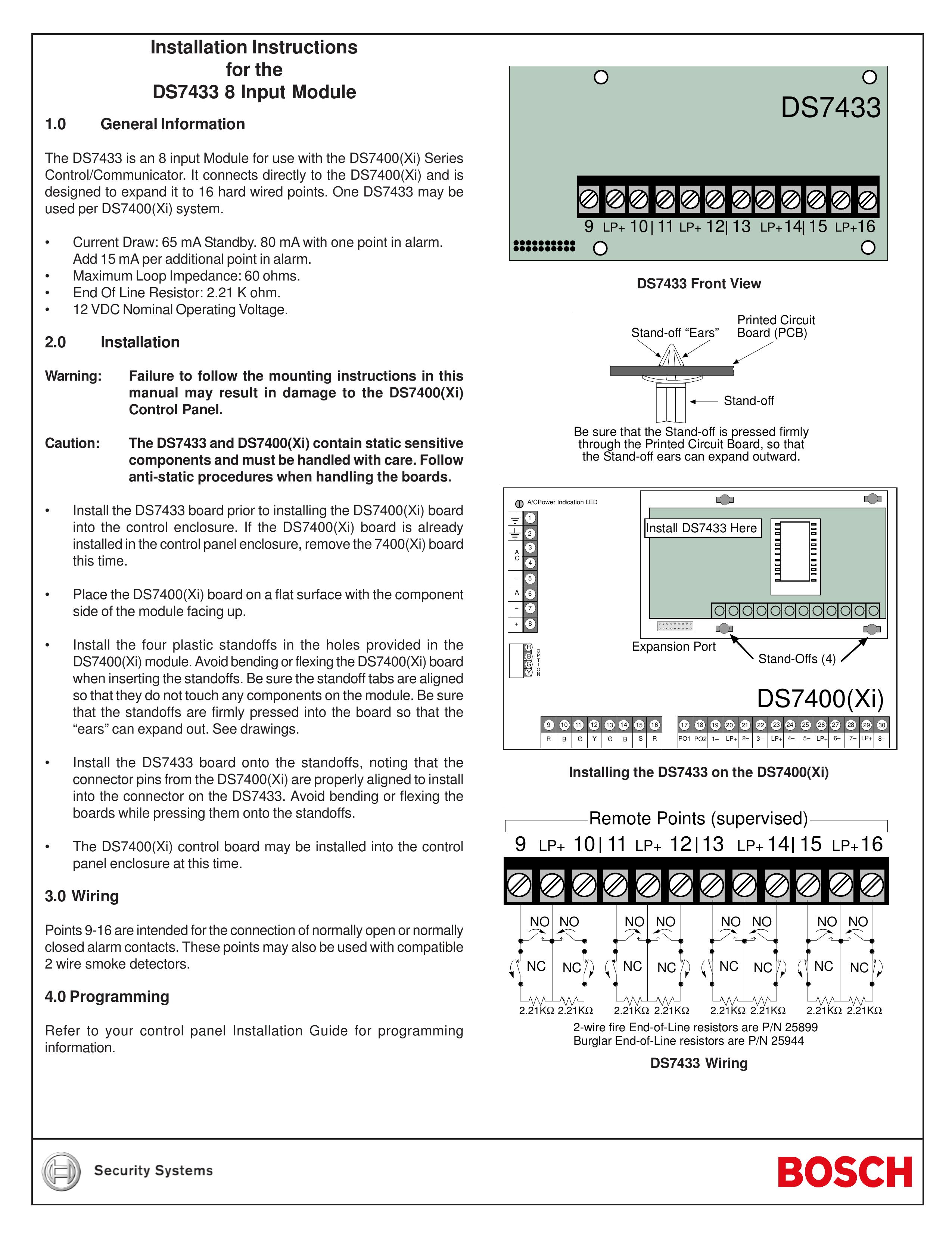 Bosch Appliances DS7433 Music Mixer User Manual