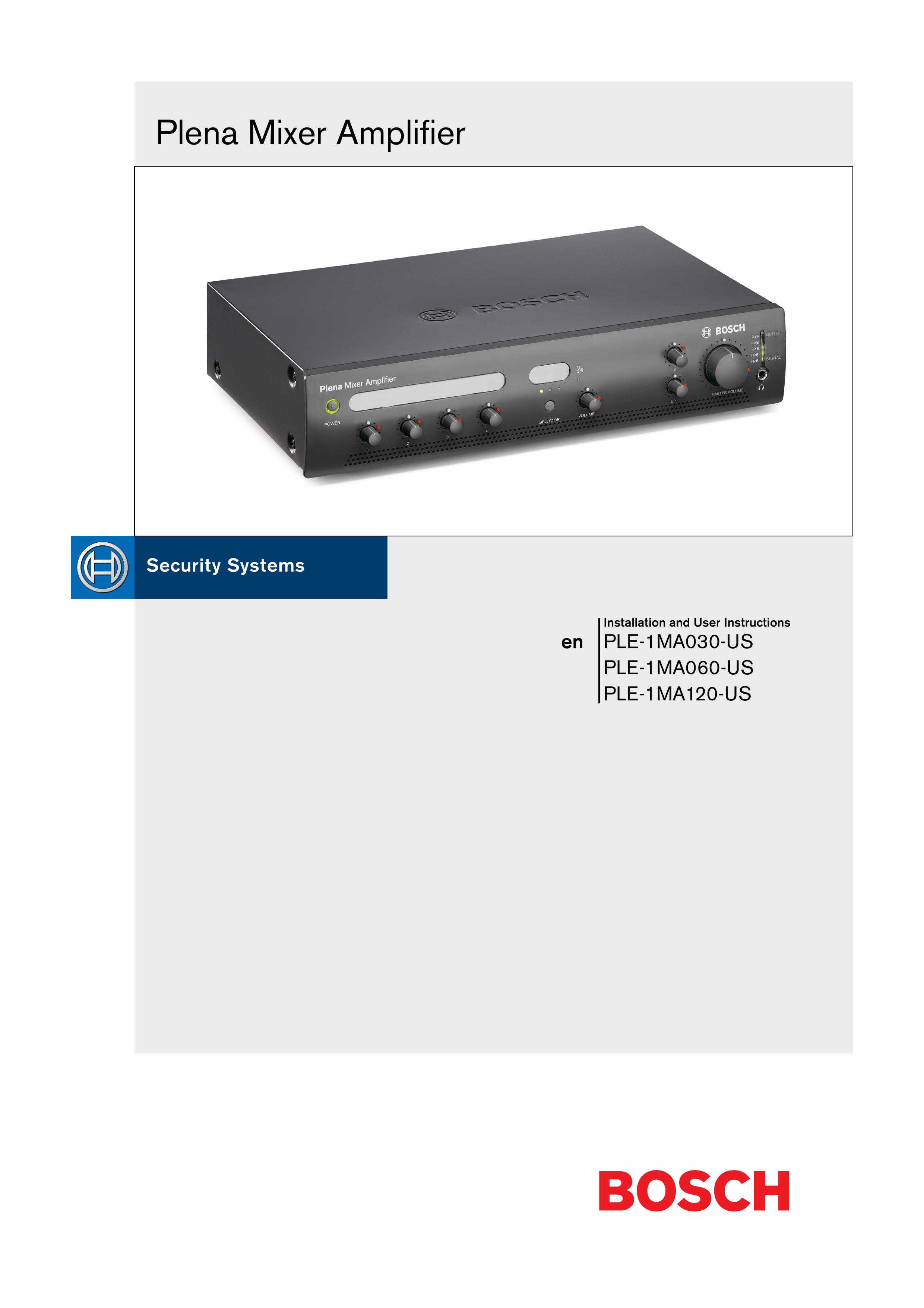 Bosch Appliances PLE-1MA060-US Music Mixer User Manual