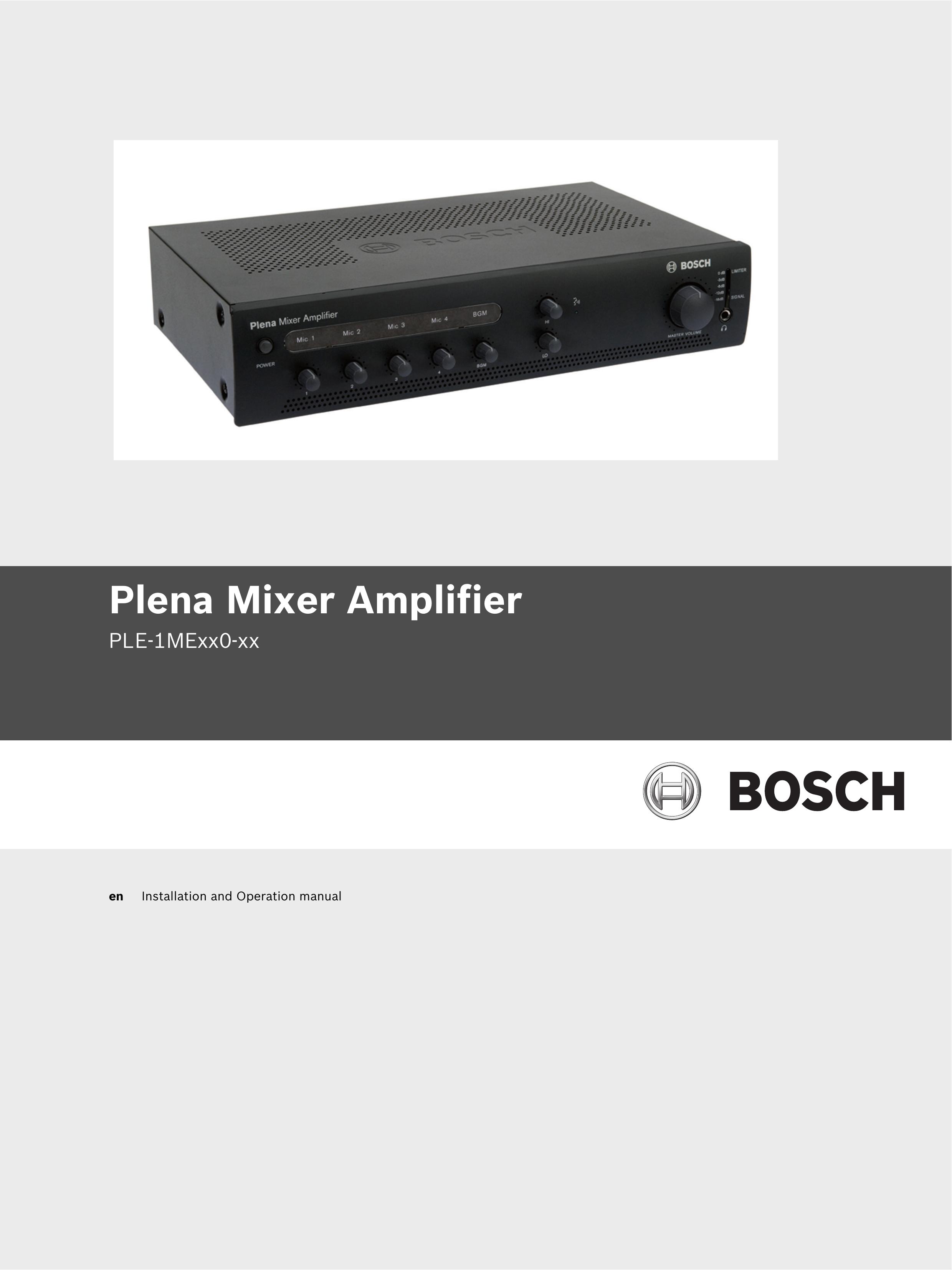 Bosch Appliances PLE-1MEXX0-XX Music Mixer User Manual