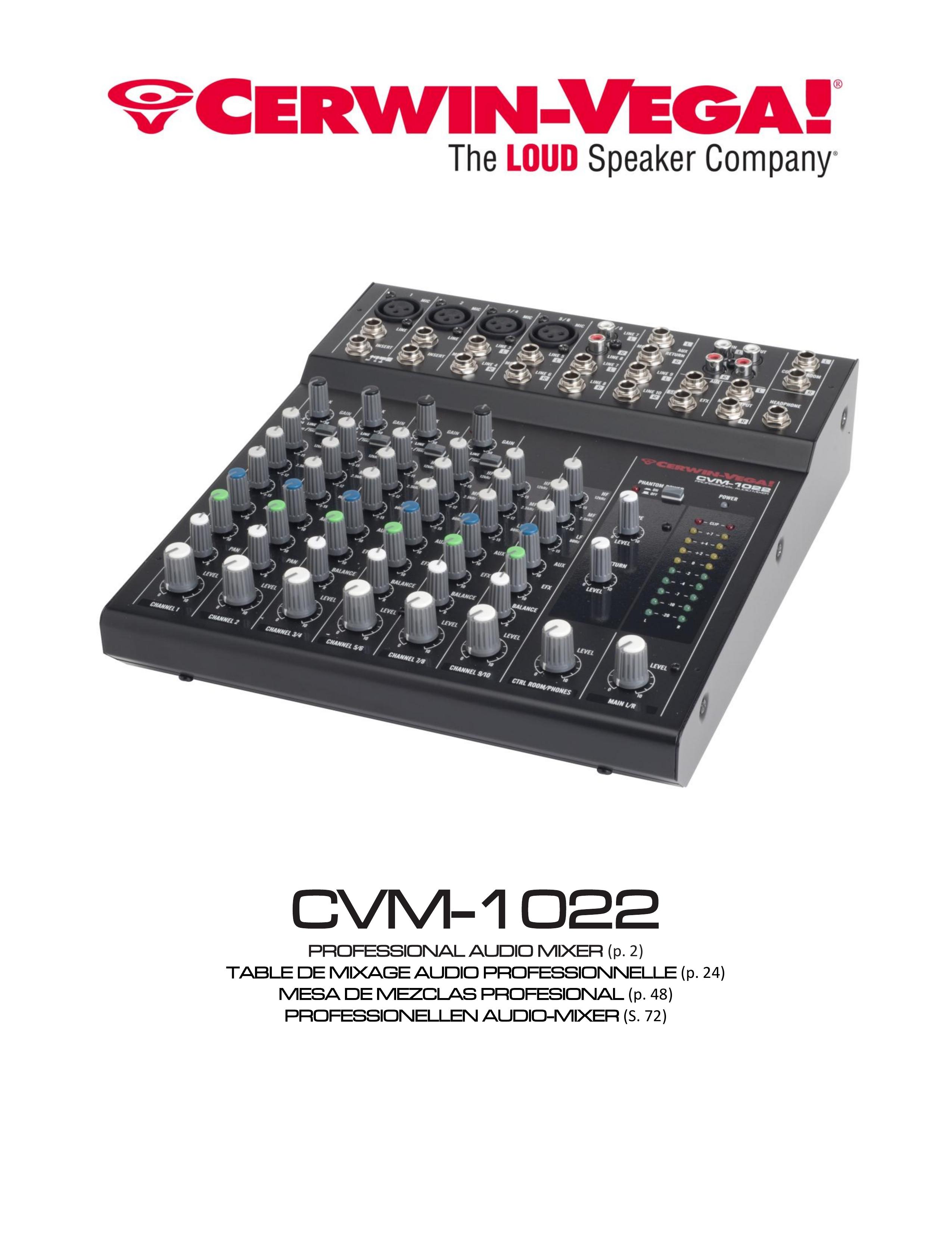 Cerwin-Vega CVM-1022 Music Mixer User Manual