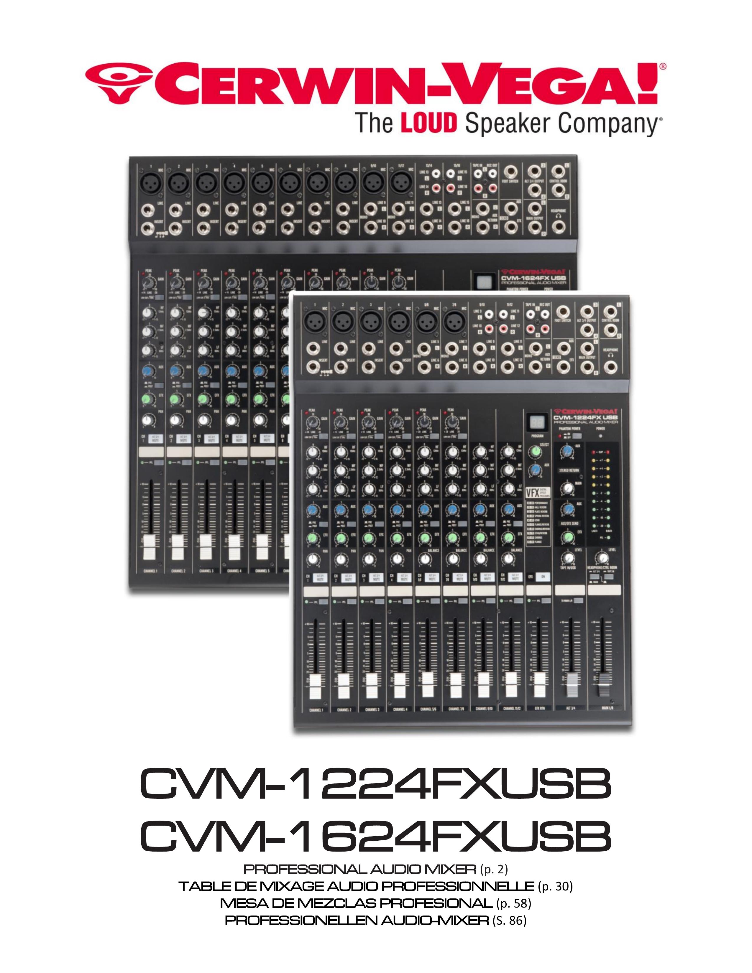 Cerwin-Vega CVM-1224FXUSB Music Mixer User Manual