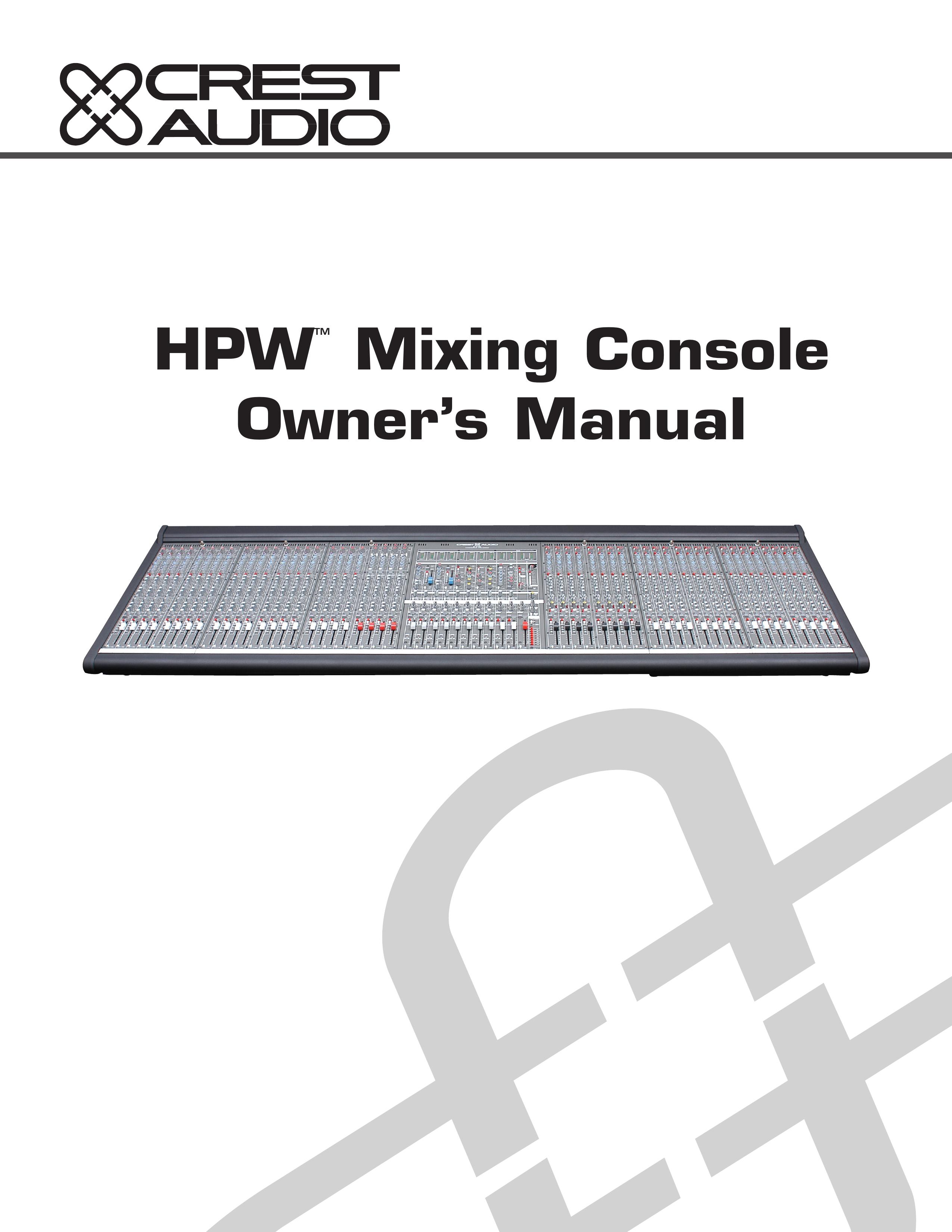 Crest Audio HPW Music Mixer User Manual