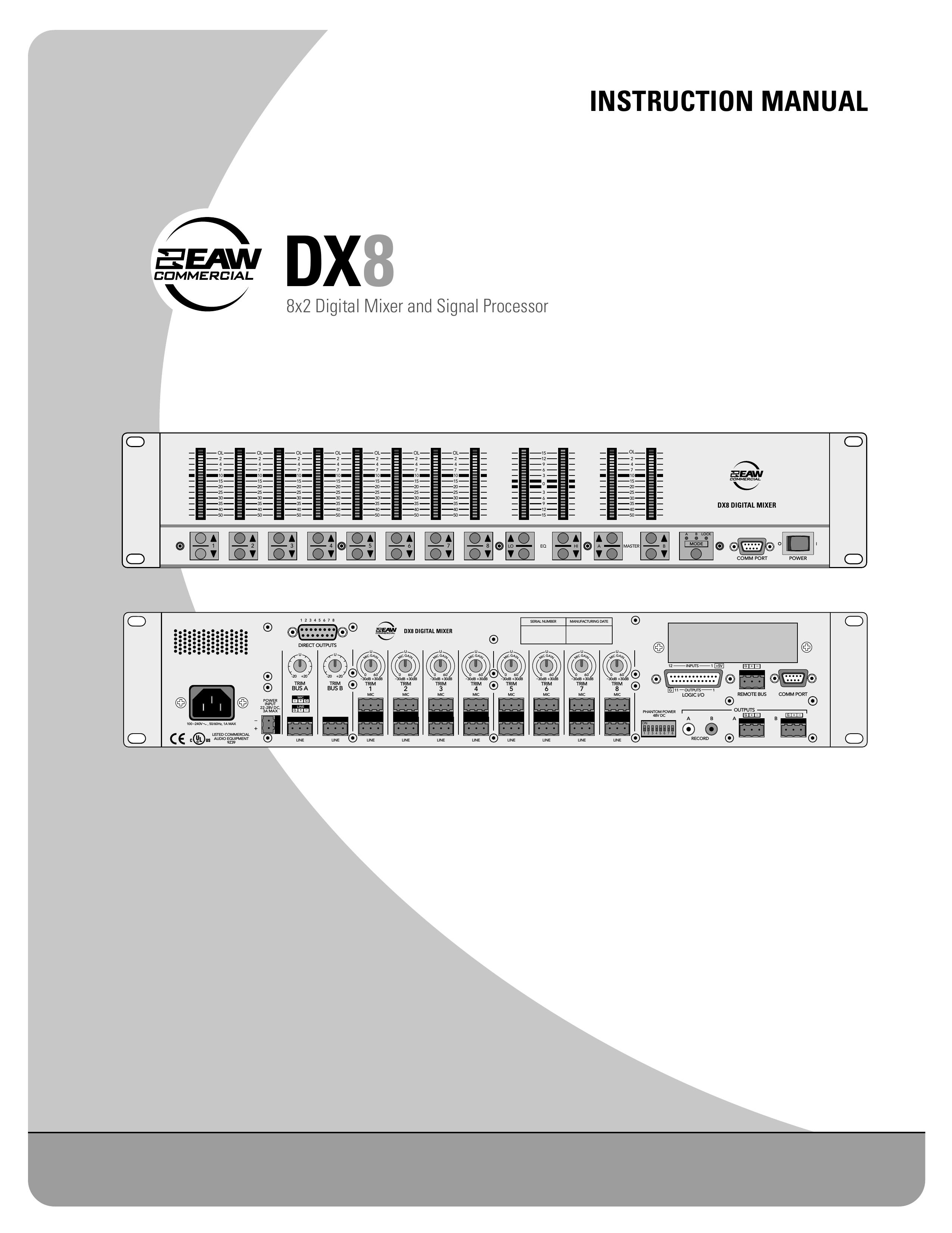 EAW DX8 Music Mixer User Manual
