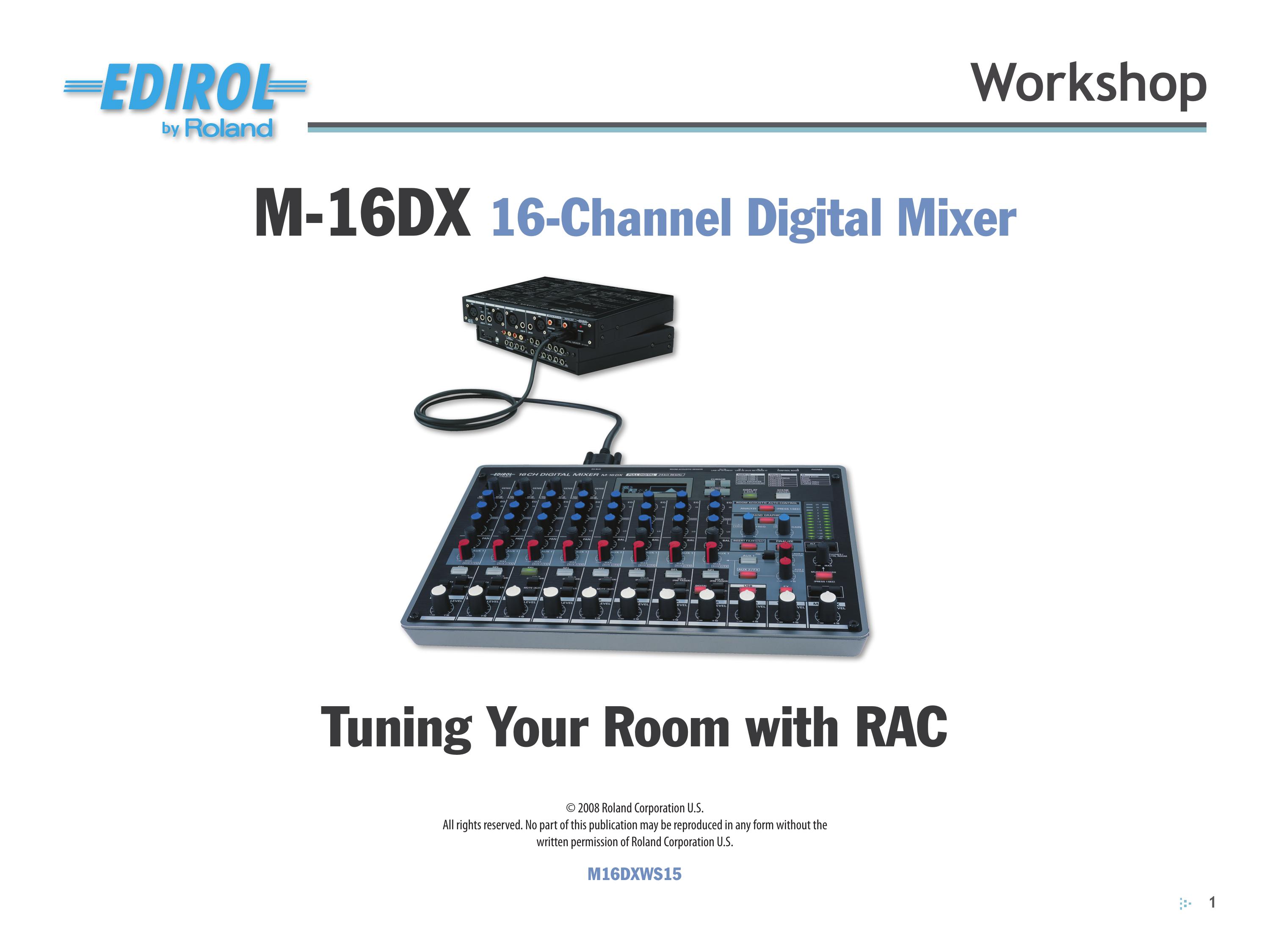 Edirol M-16DX Music Mixer User Manual