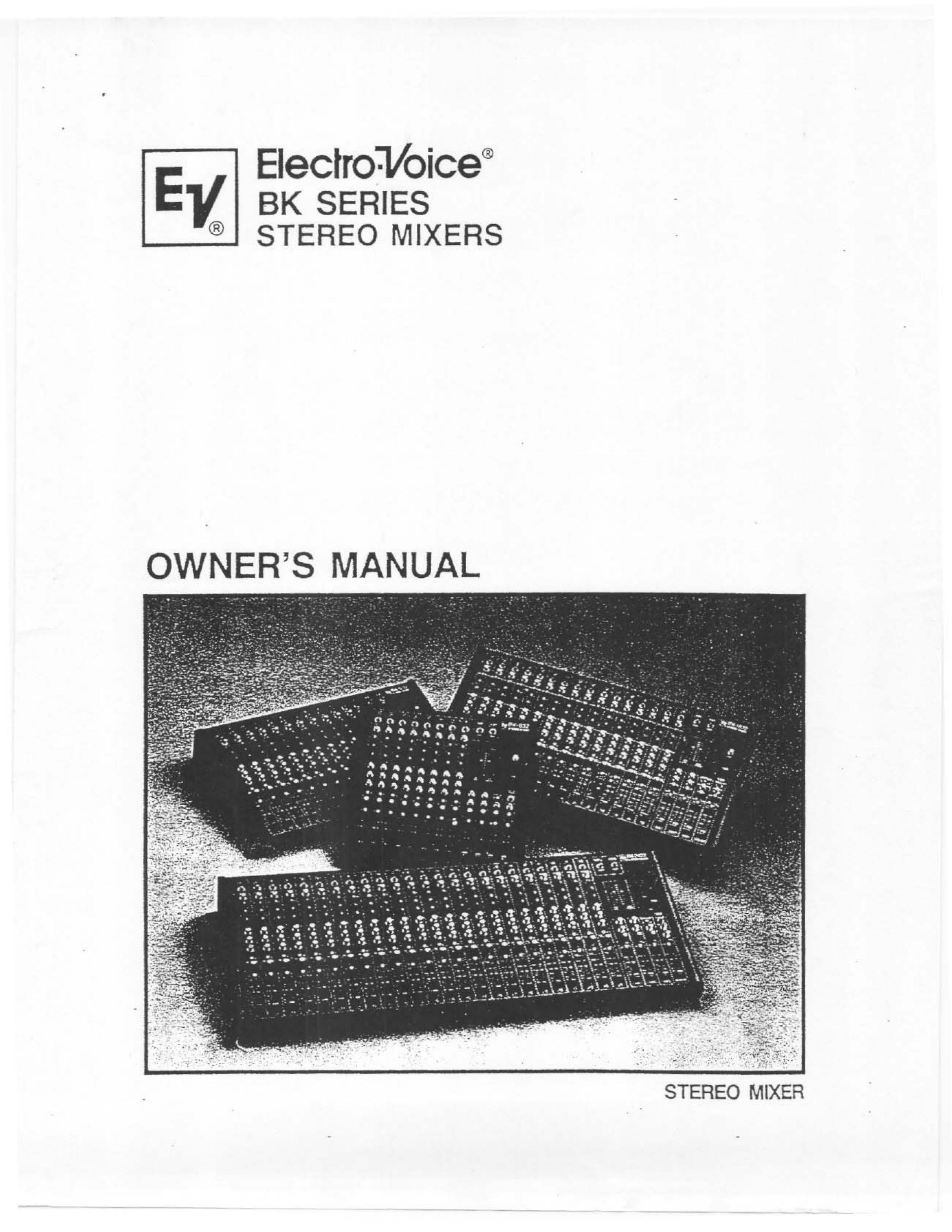 Electro-Voice BK Series Music Mixer User Manual