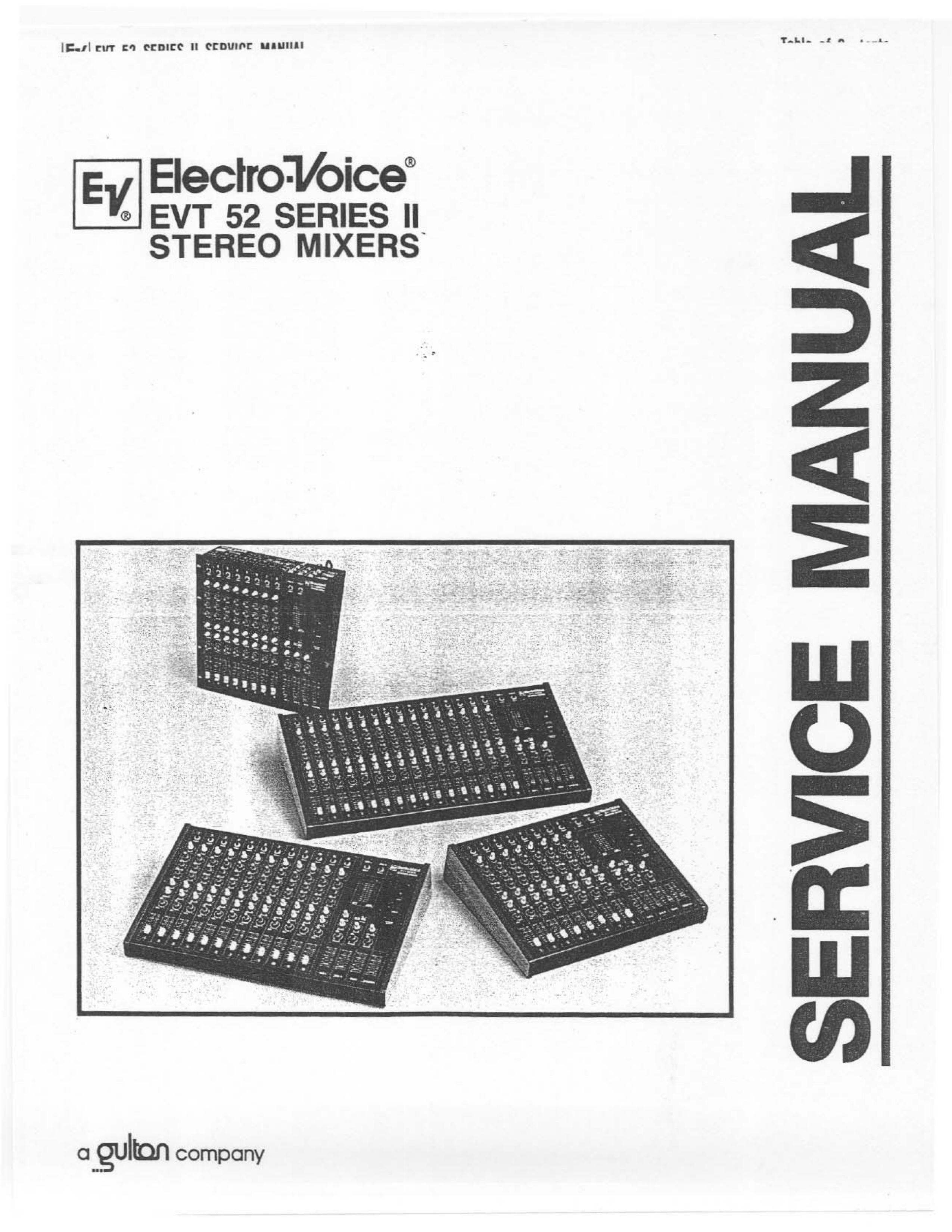 Electro-Voice EVT 52 Series II Music Mixer User Manual