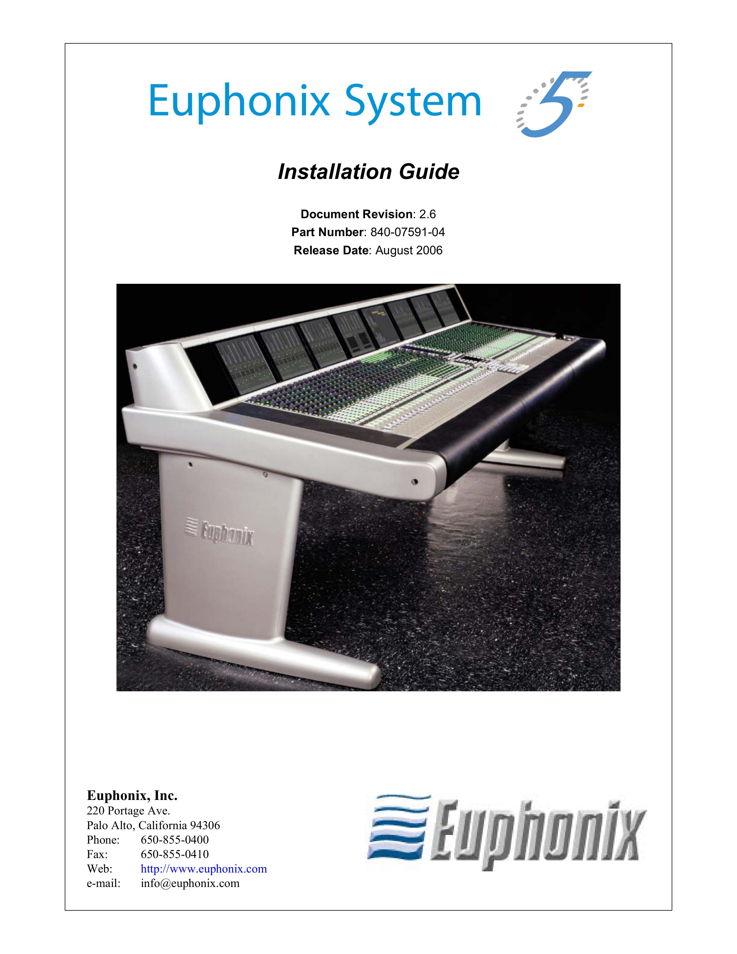 Euphonix 840-07591-04 Music Mixer User Manual