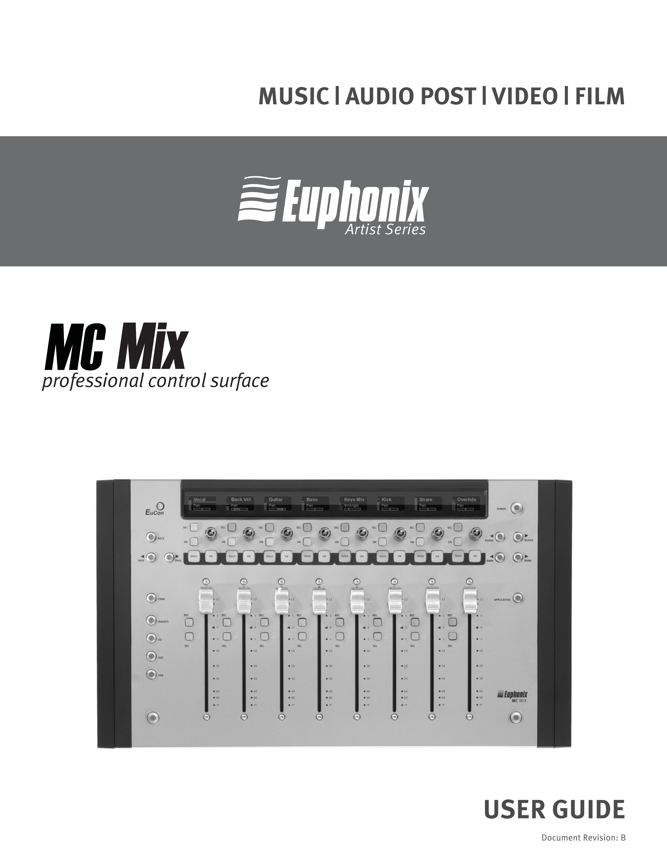Euphonix EuCon Music Mixer User Manual