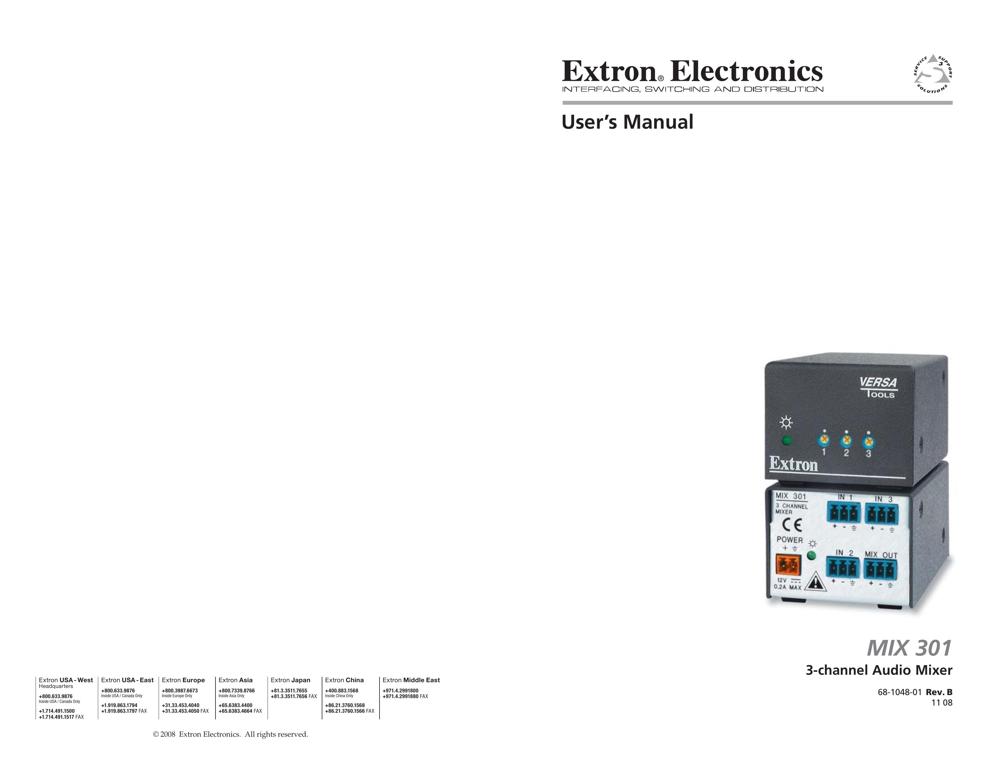 Extron electronic MIX 301 Music Mixer User Manual