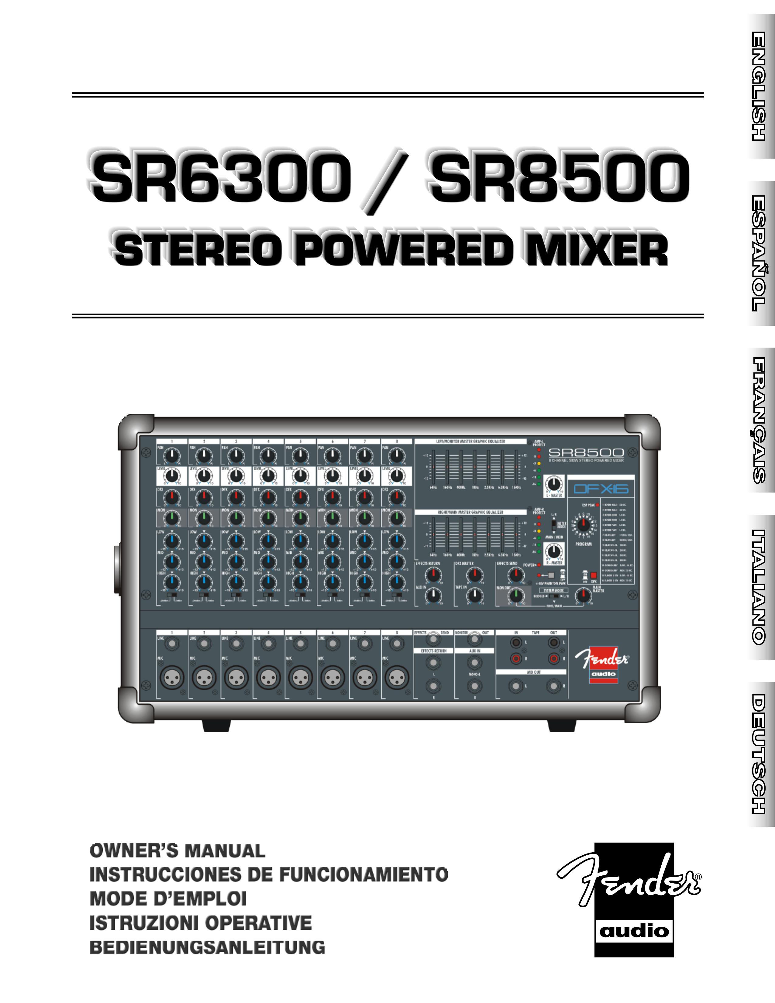 Fender SR6300 Music Mixer User Manual