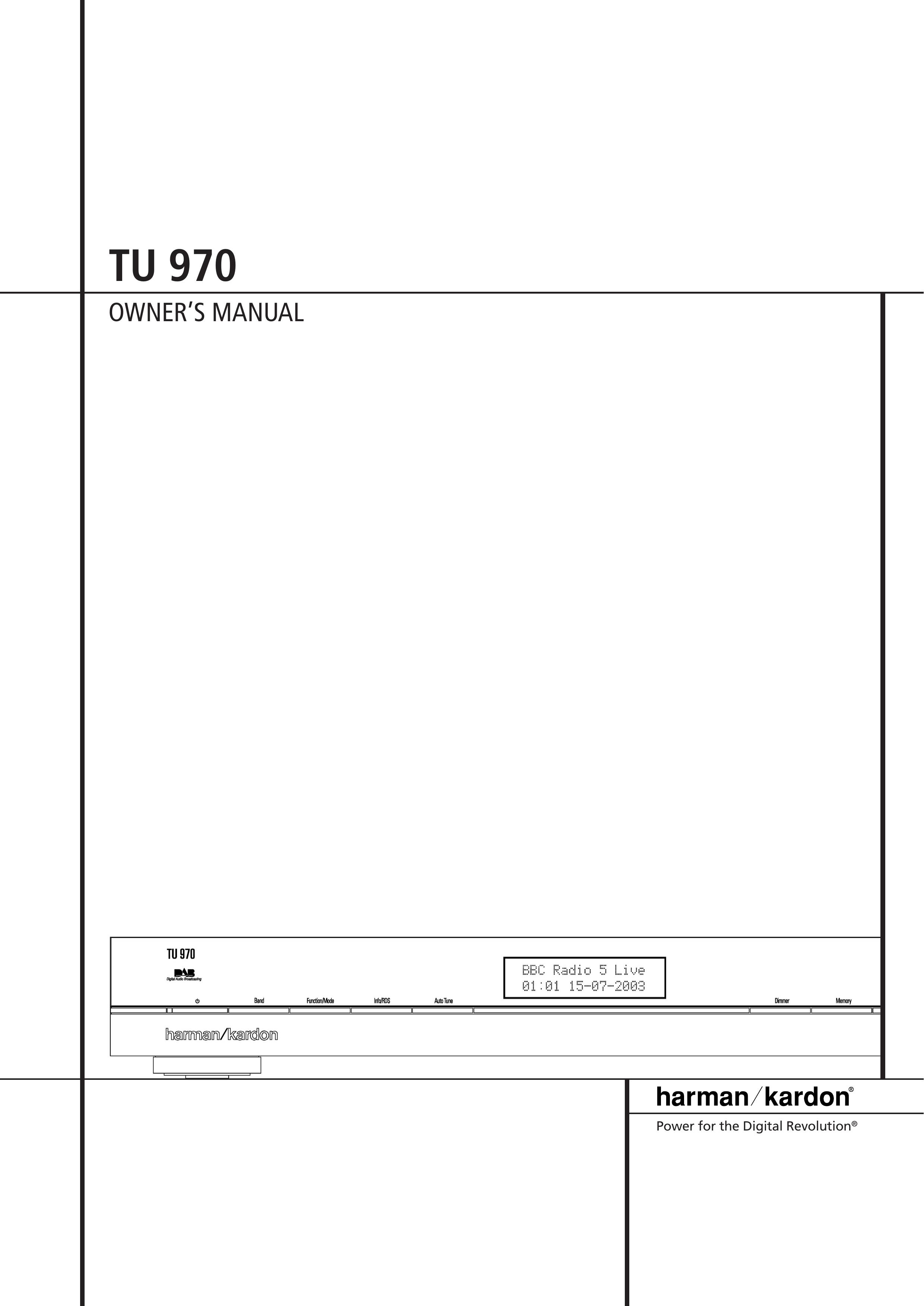 Harman-Kardon TU 970 Music Mixer User Manual