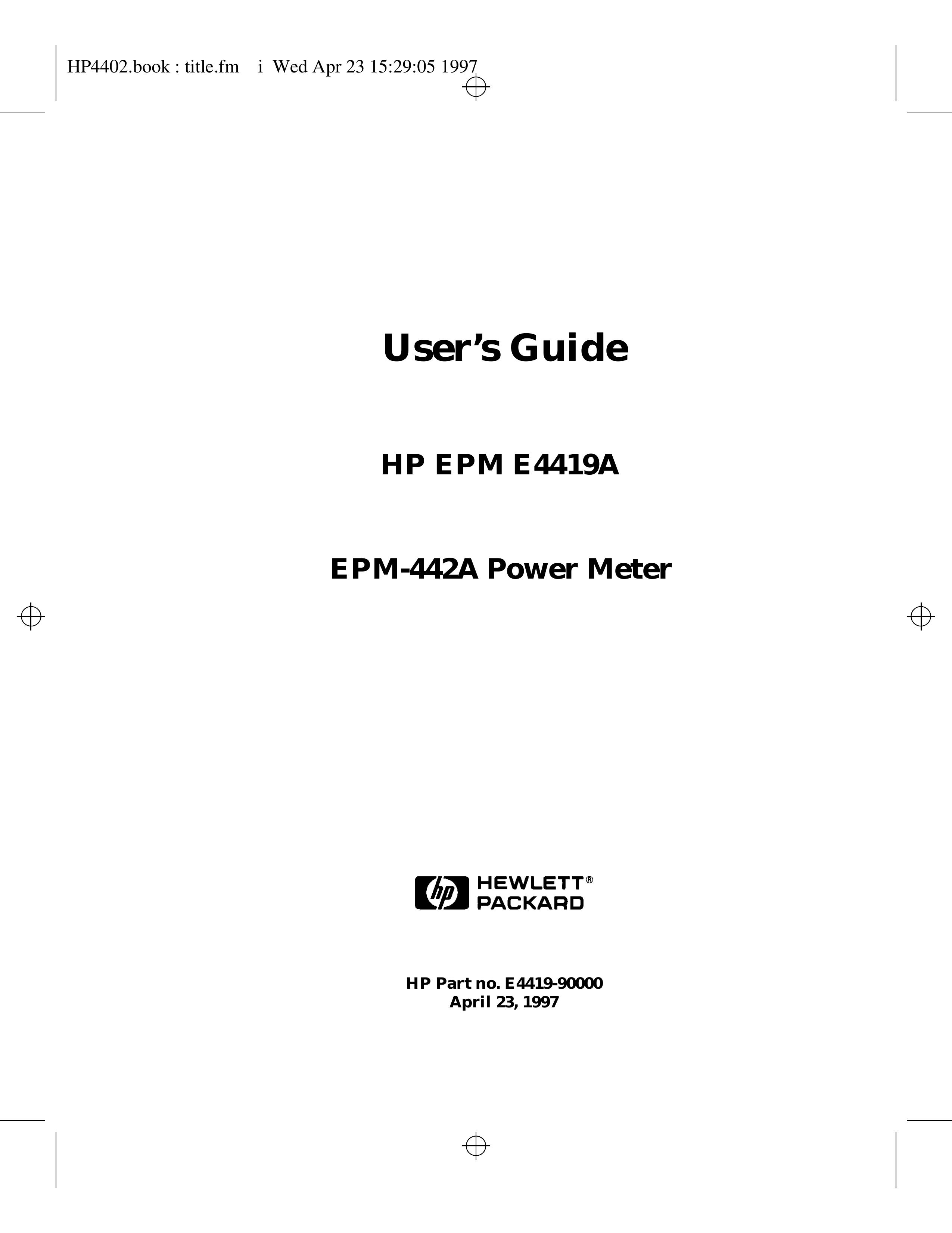 HP (Hewlett-Packard) EPM E4419A Music Mixer User Manual