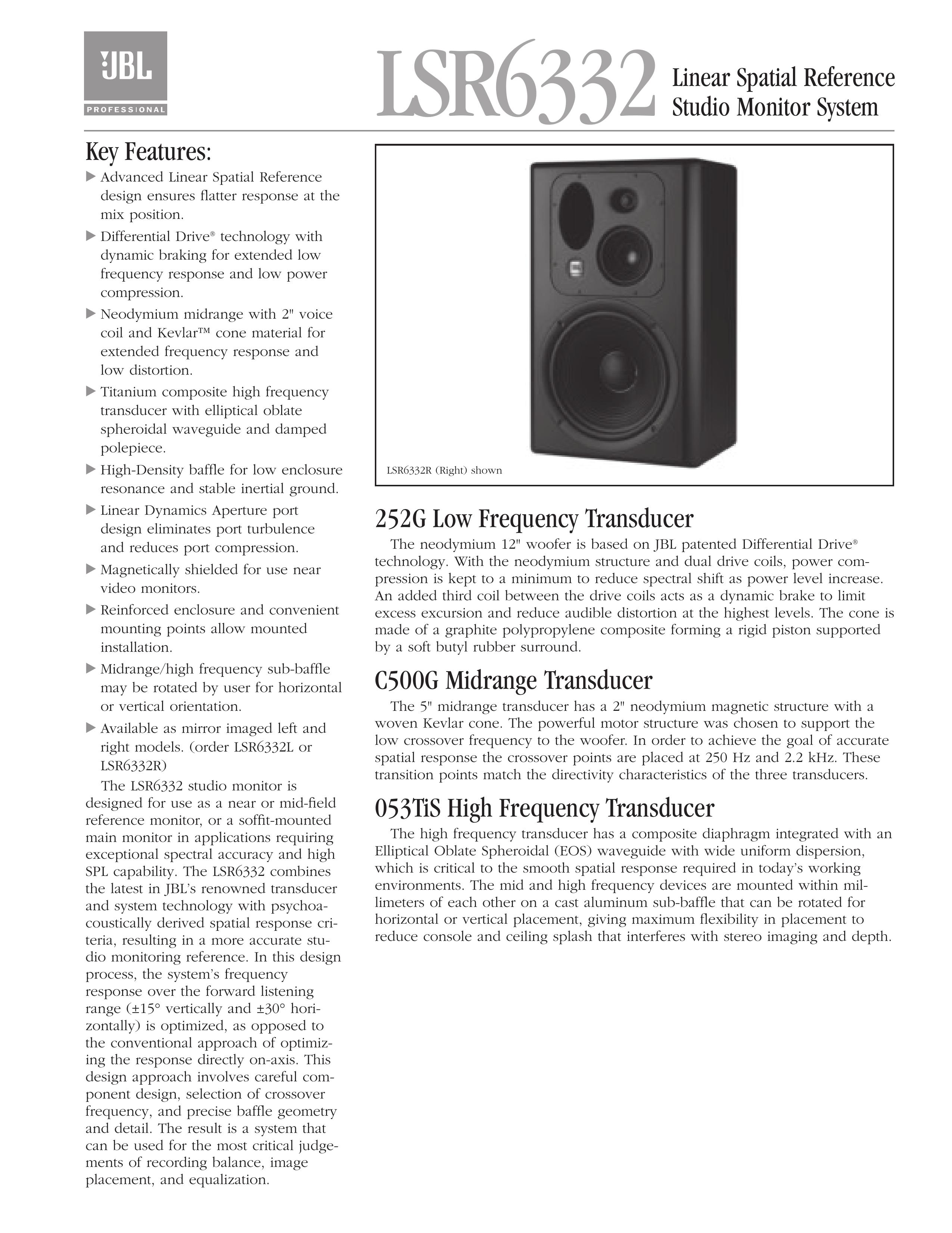 JBL Professional LSR6332 Music Mixer User Manual