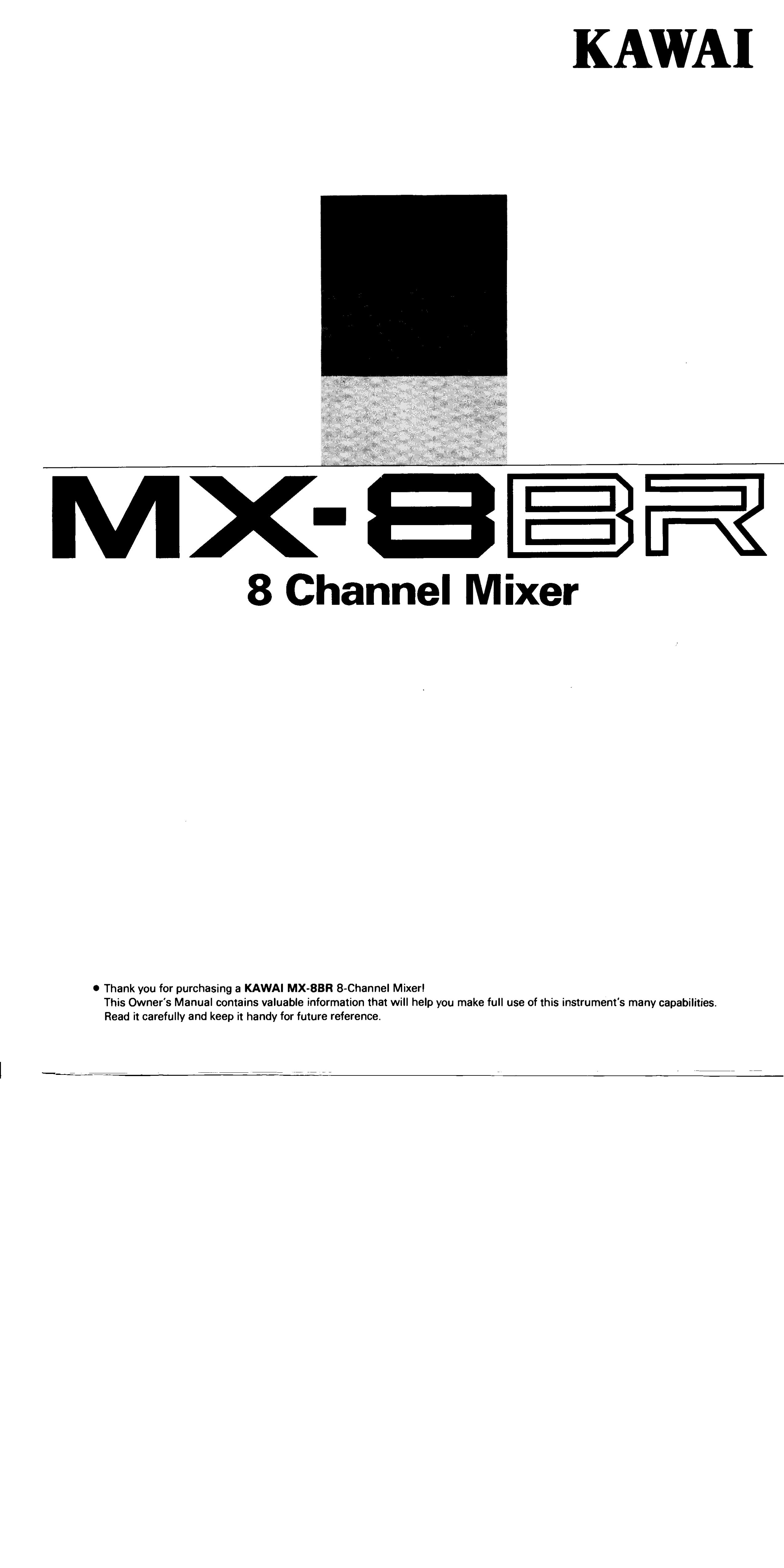 Kawai MX-8BR Music Mixer User Manual