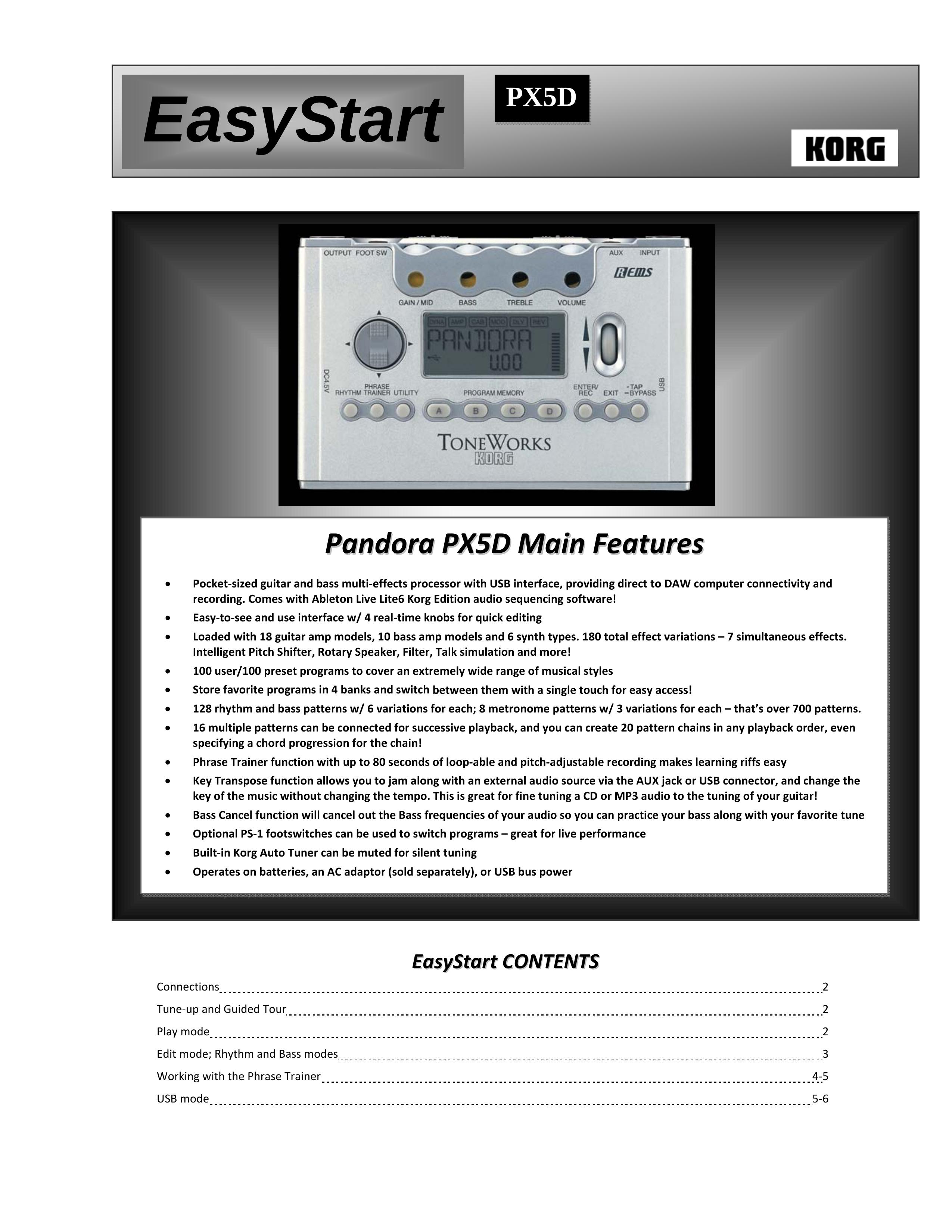 Korg PX5D Music Mixer User Manual