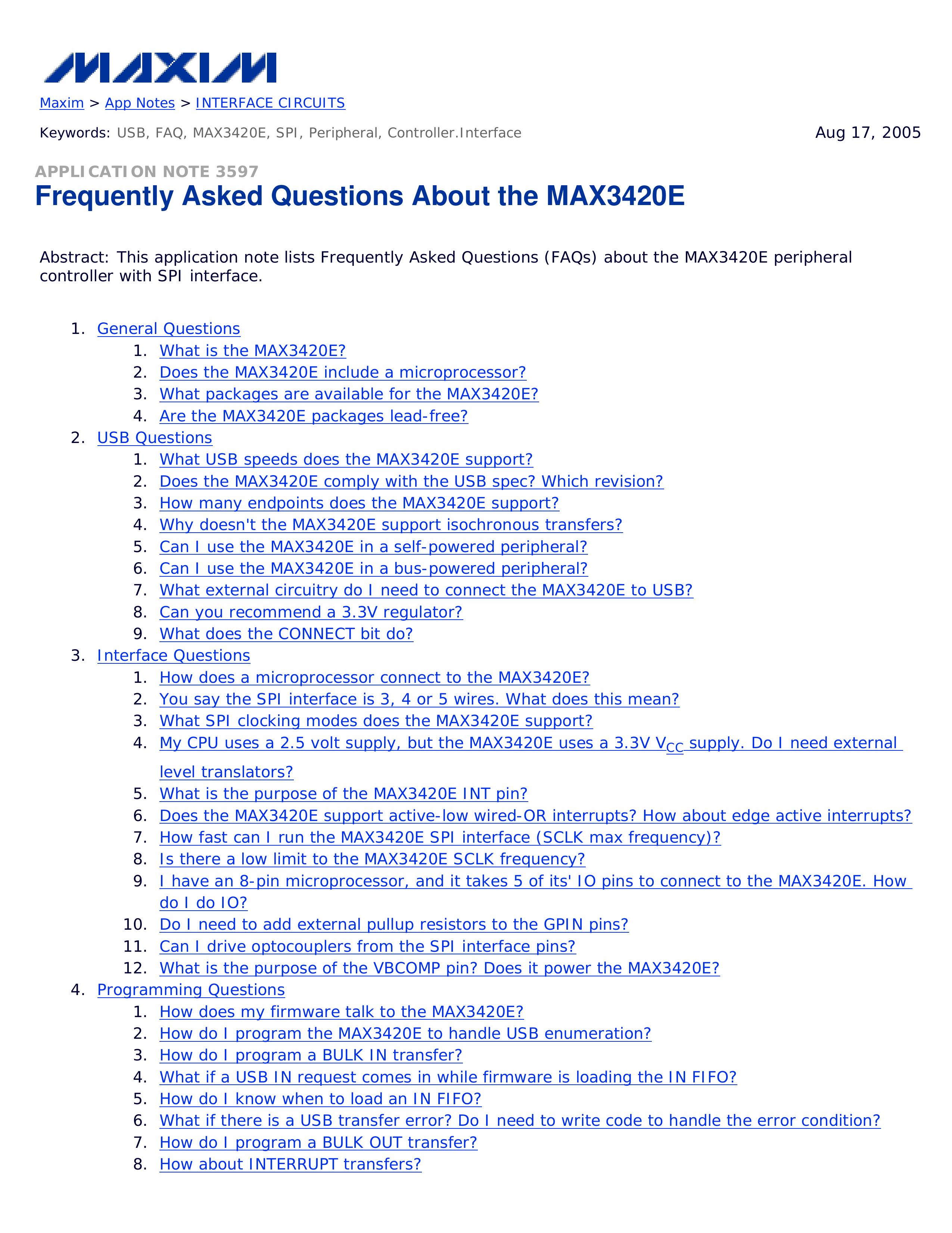 Maxim MAX3420E Music Mixer User Manual