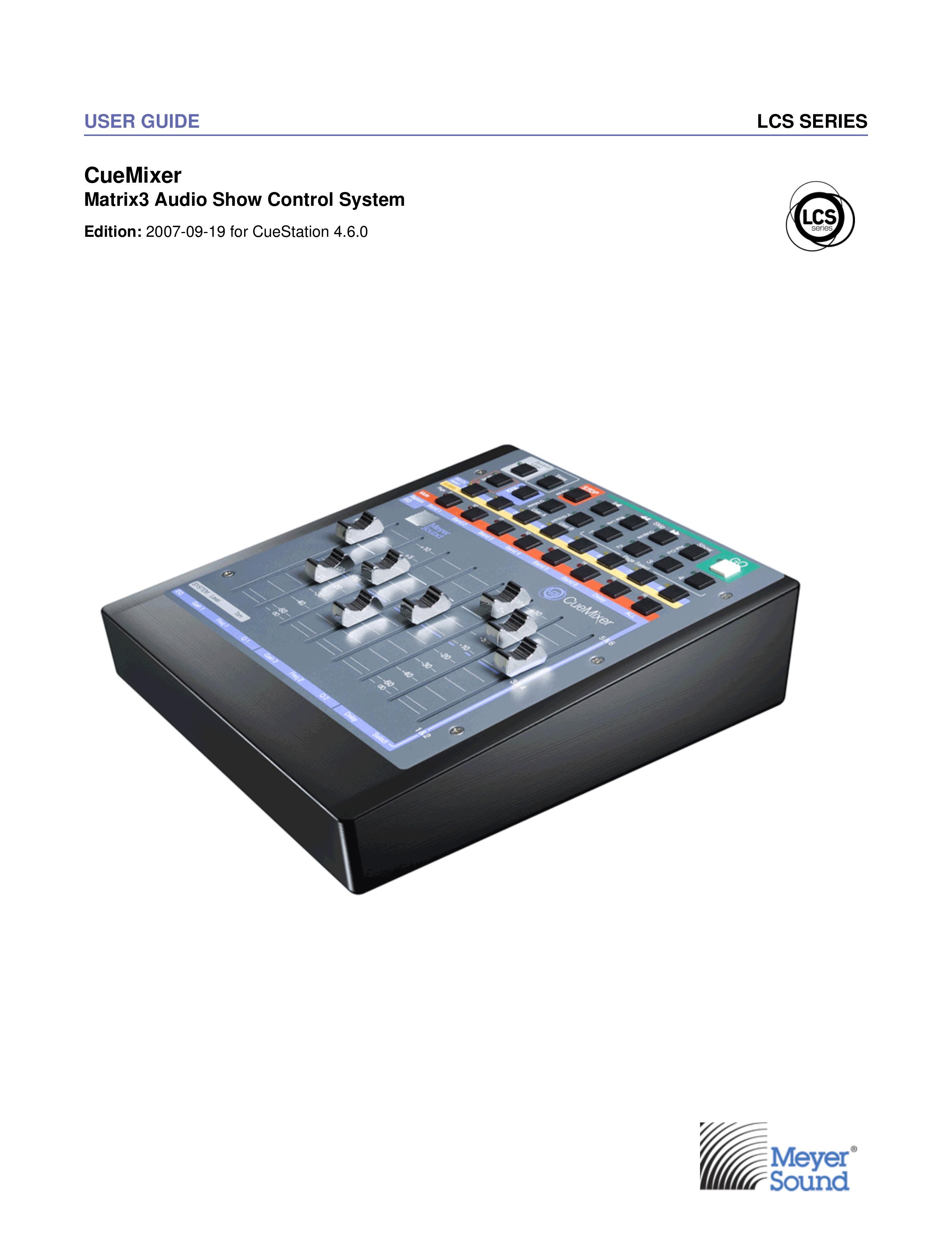 Meyer Sound Matrix3 Music Mixer User Manual