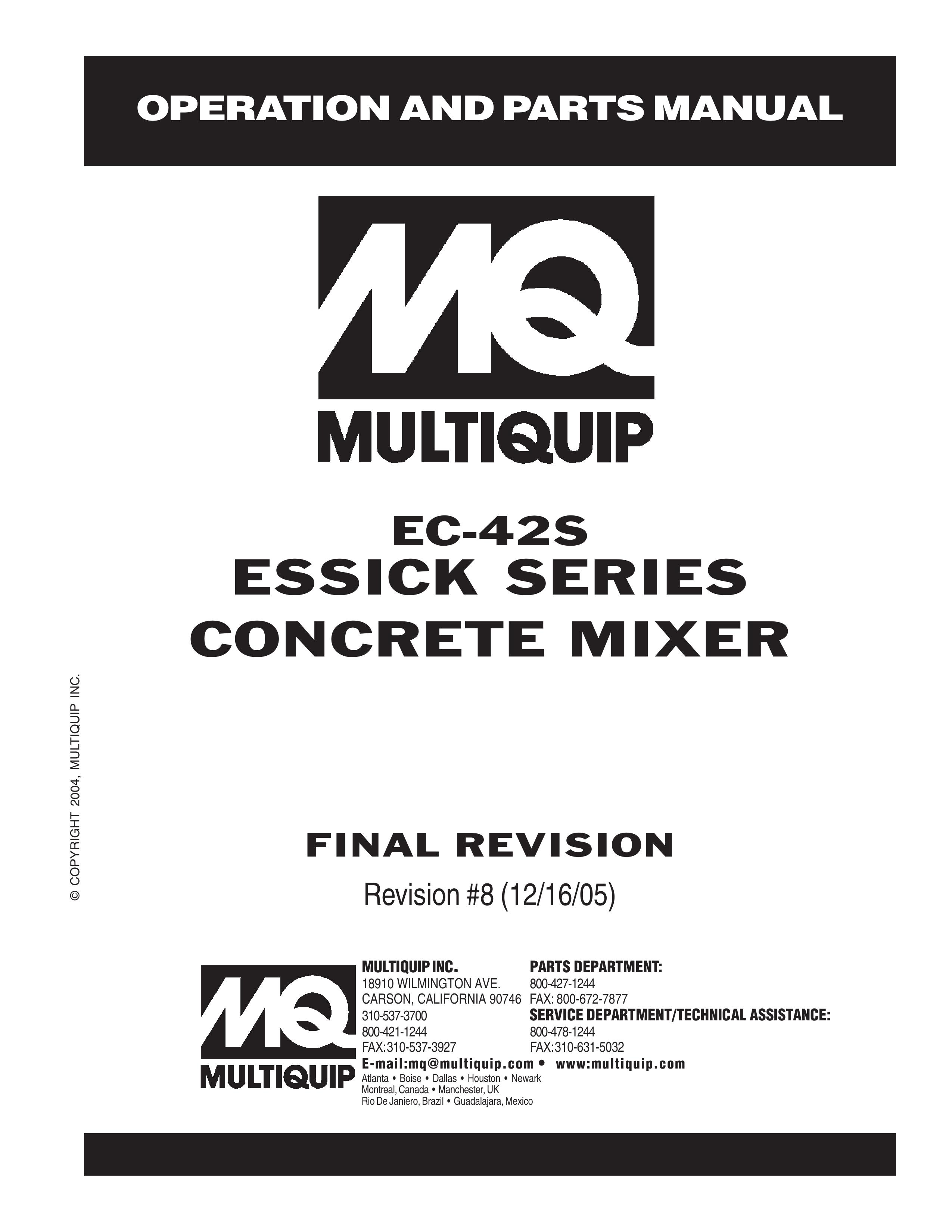 Multiquip EC-42S Music Mixer User Manual
