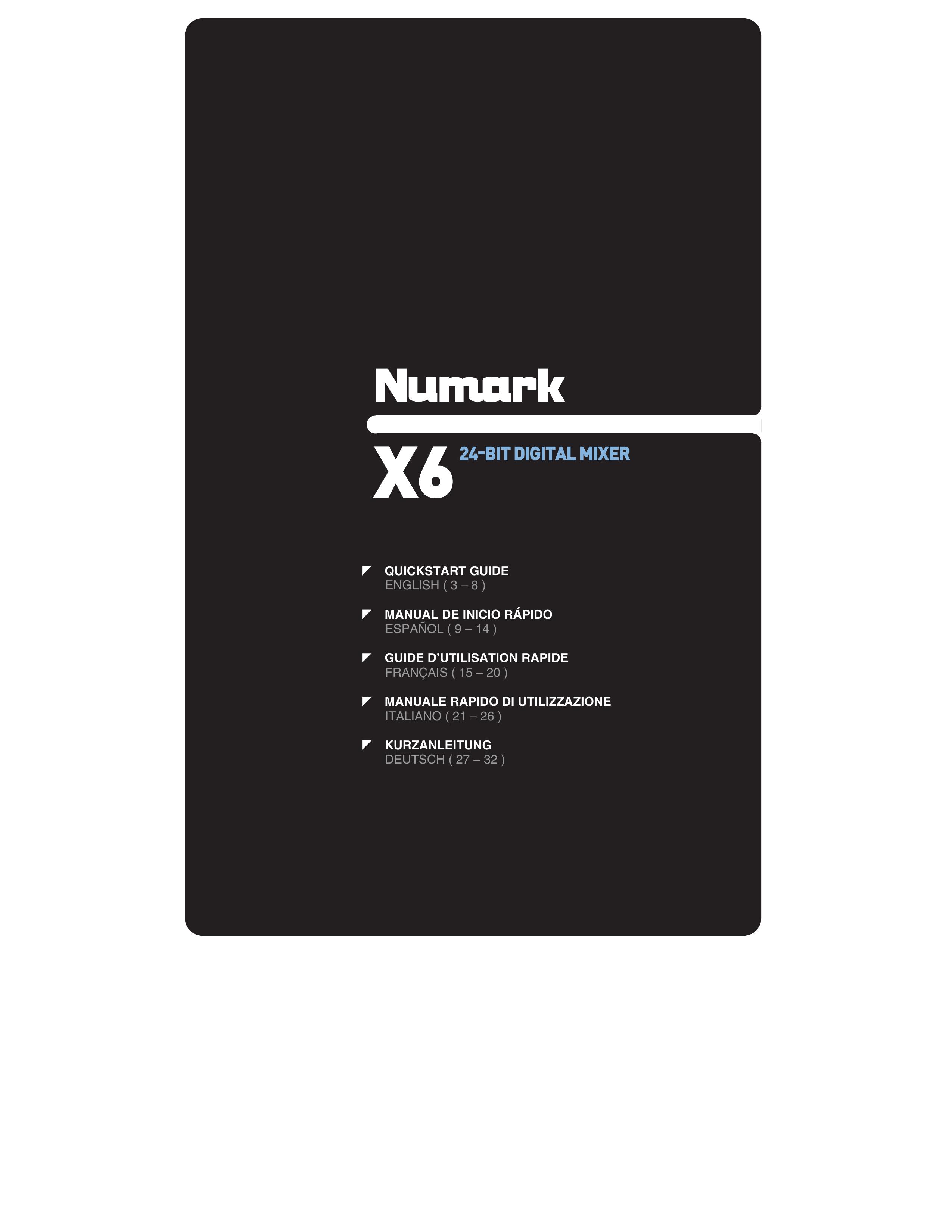 Numark Industries X6 Music Mixer User Manual