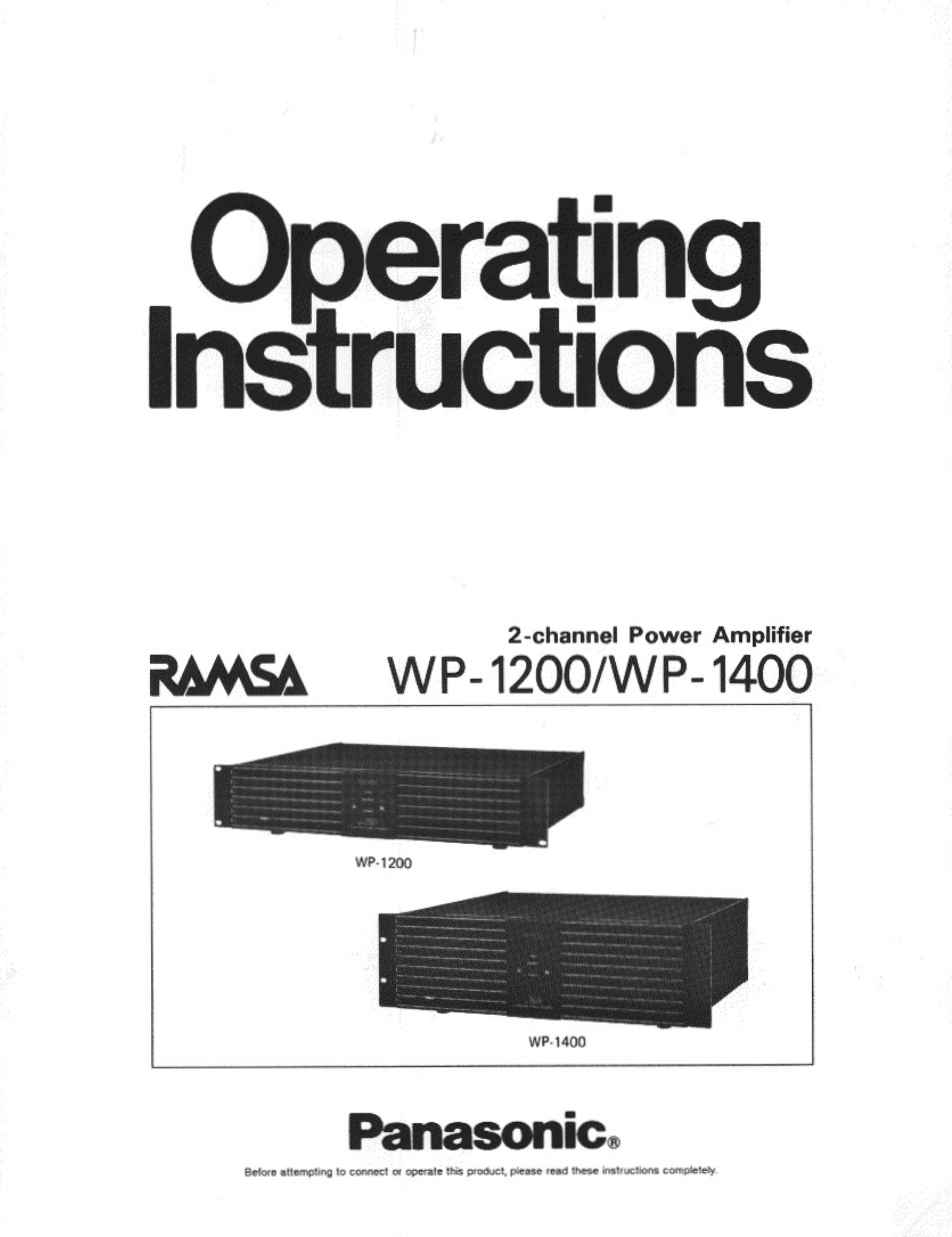 Panasonic WP-1400 Music Mixer User Manual