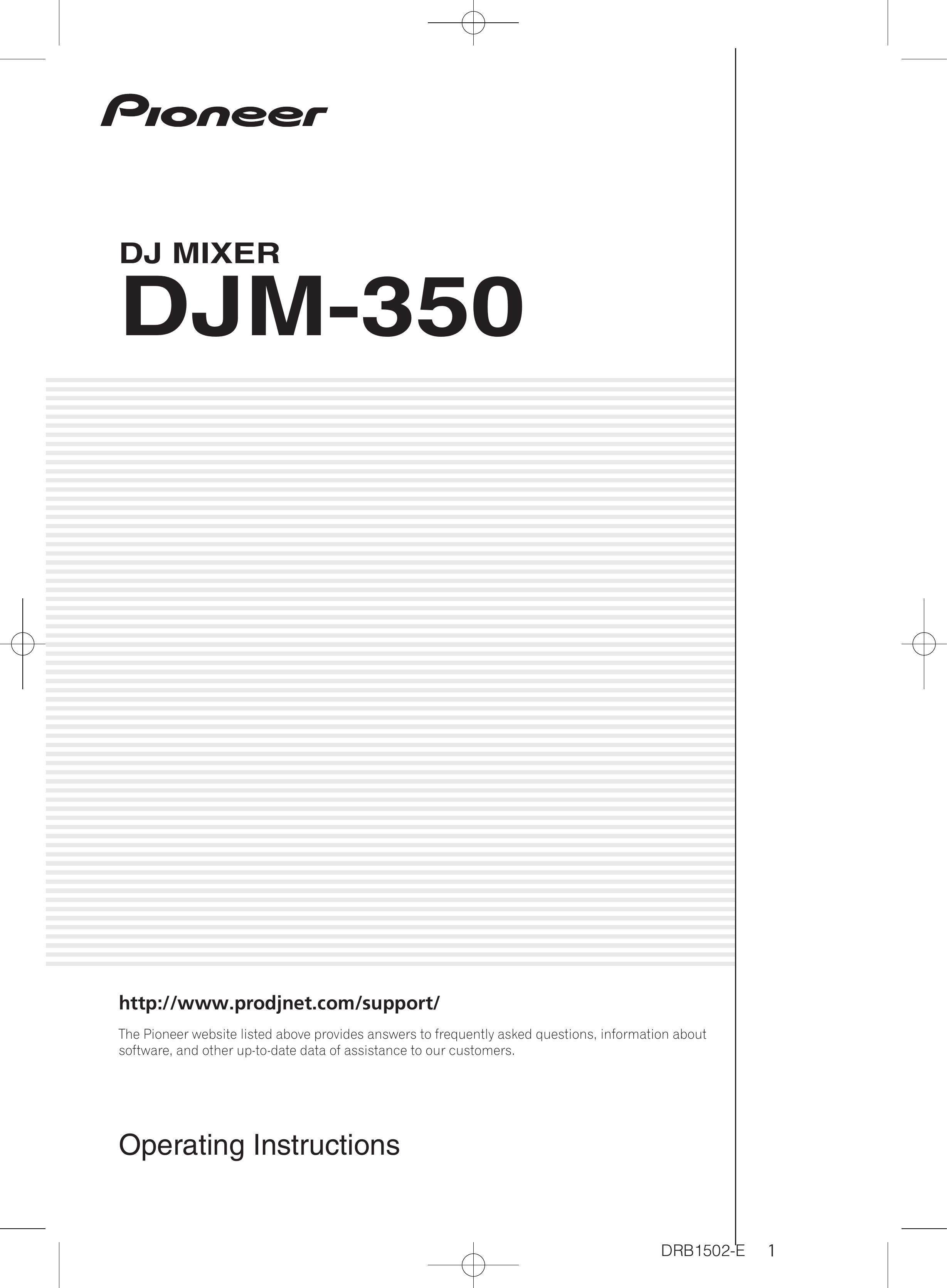 Pioneer DJM-350 Music Mixer User Manual
