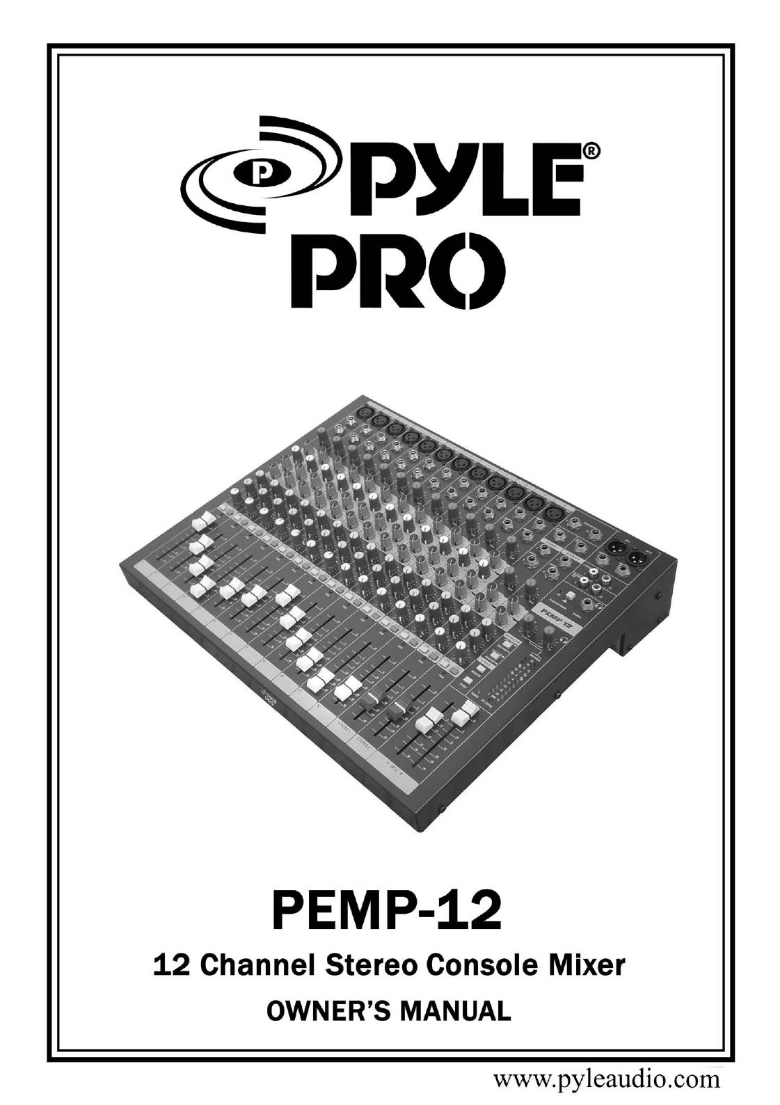 PYLE Audio PEMP-12 Music Mixer User Manual