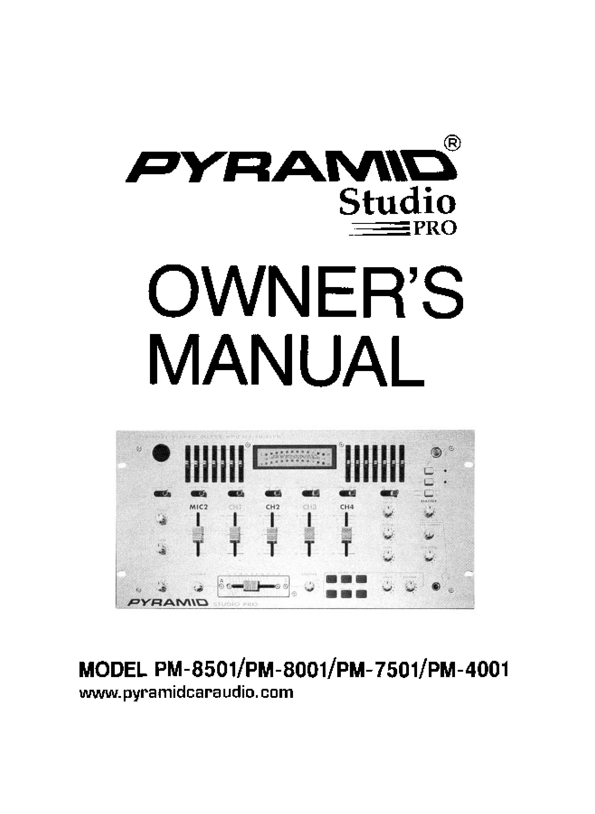 Pyramid Car Audio PM-8501 Music Mixer User Manual