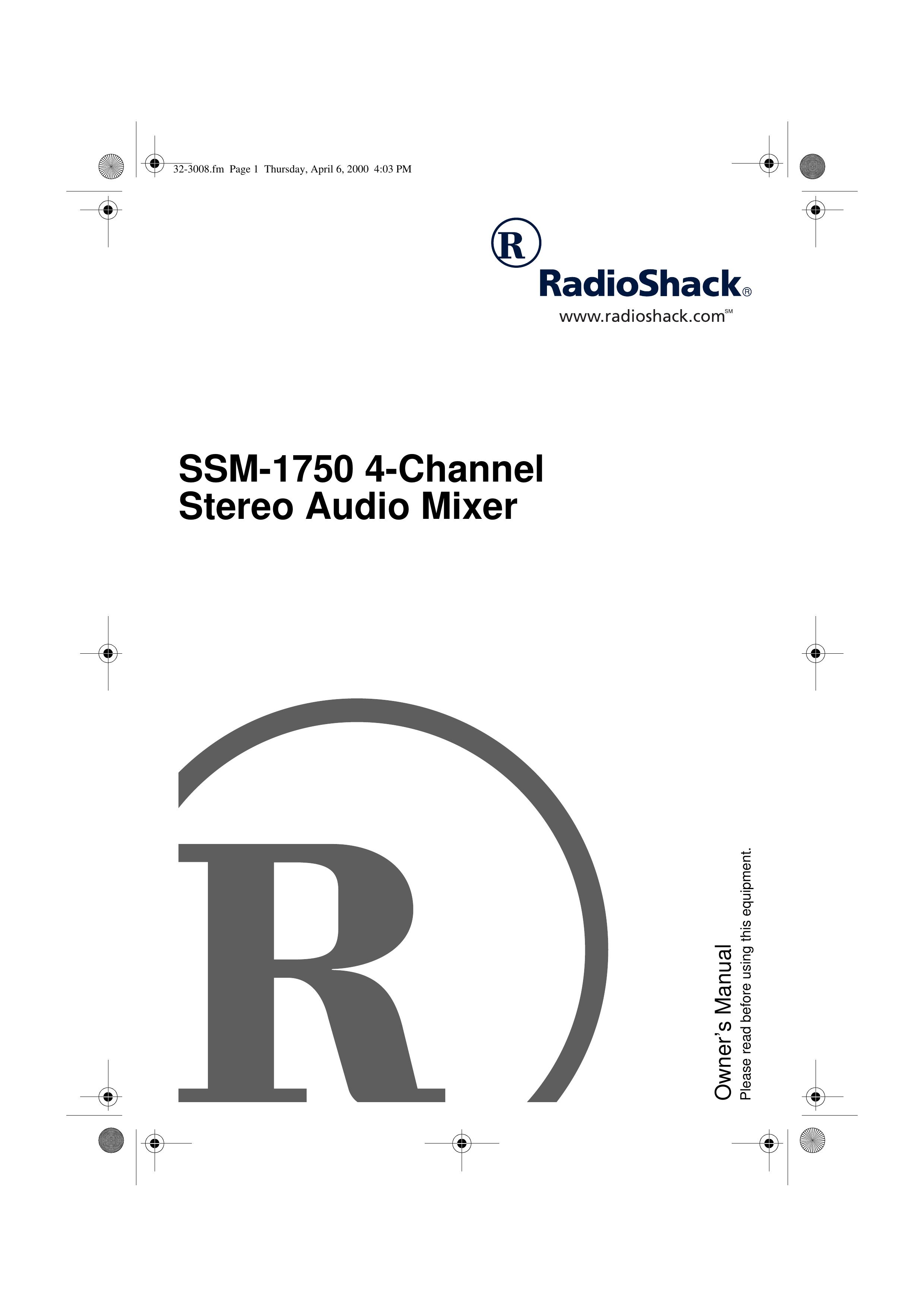 Radio Shack SSM-1750 Music Mixer User Manual
