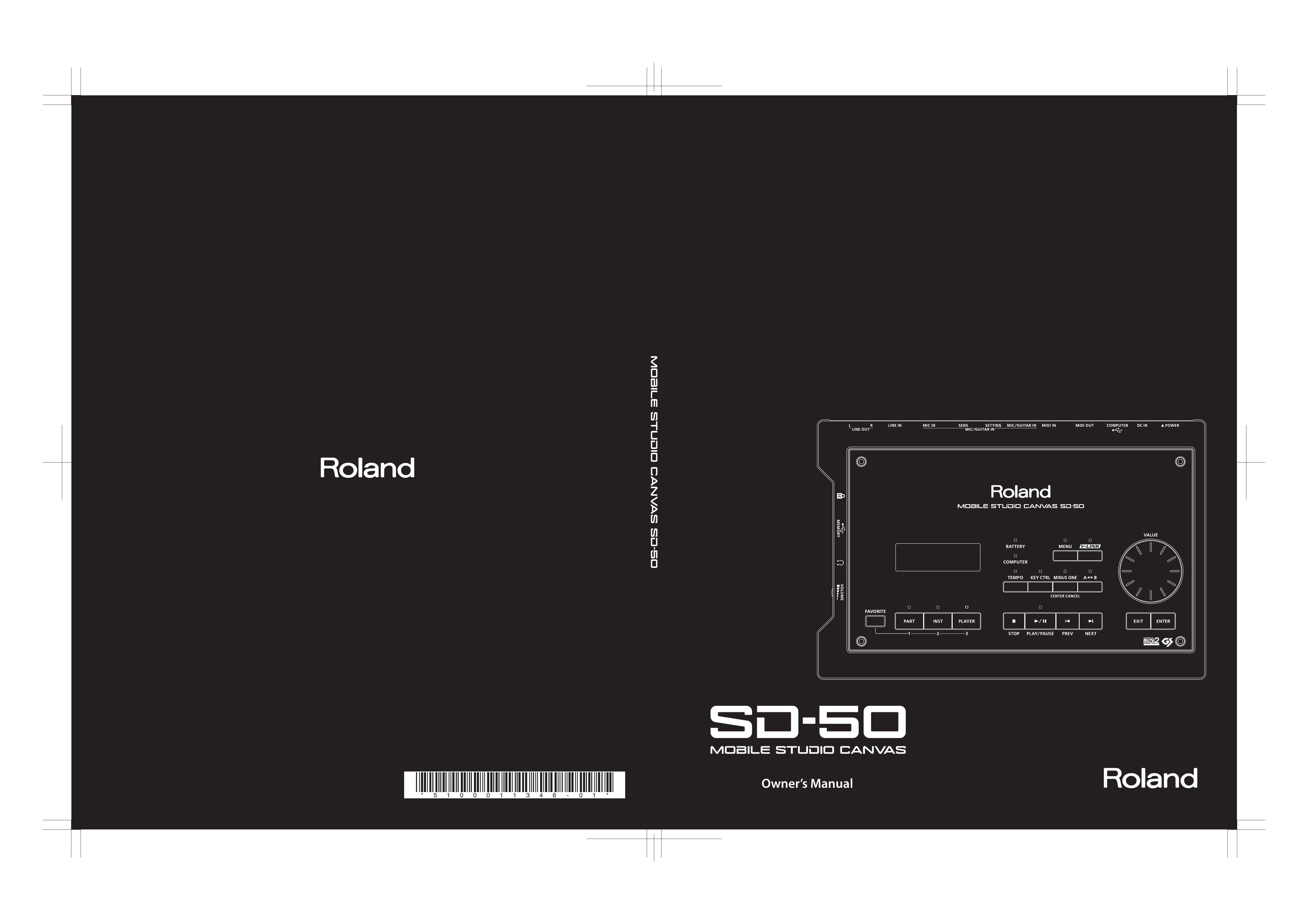 Roland 5100011346 -01 Music Mixer User Manual