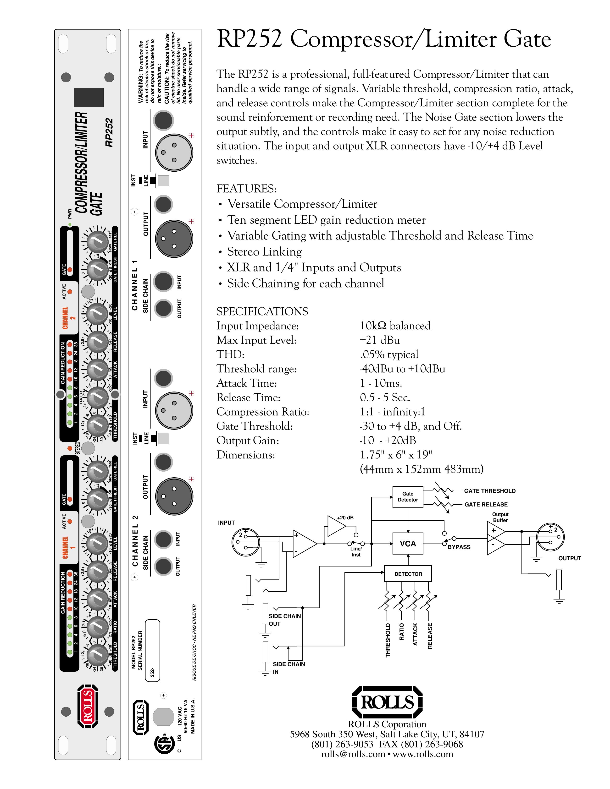 Rolls RP252 Music Mixer User Manual