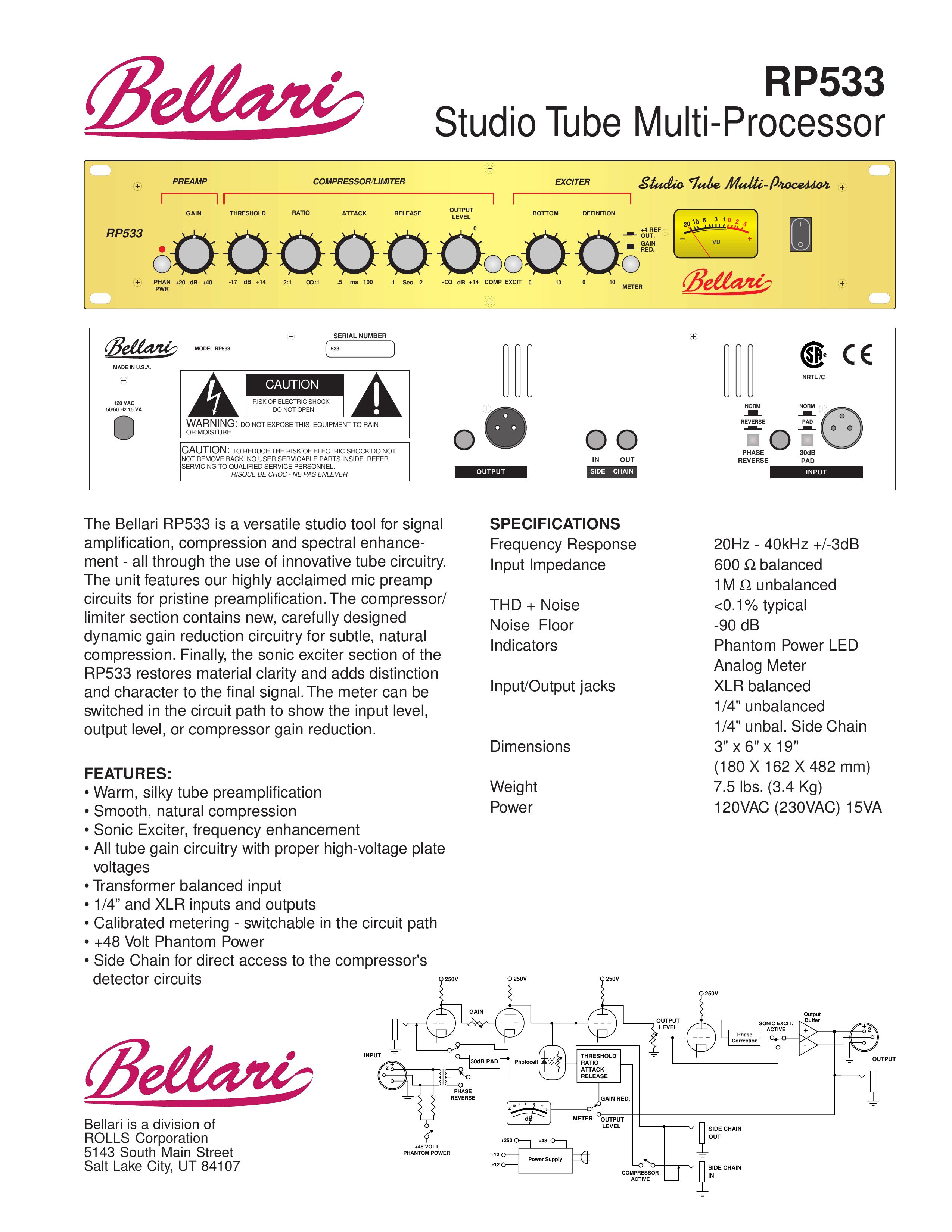 Rolls RP533 Music Mixer User Manual